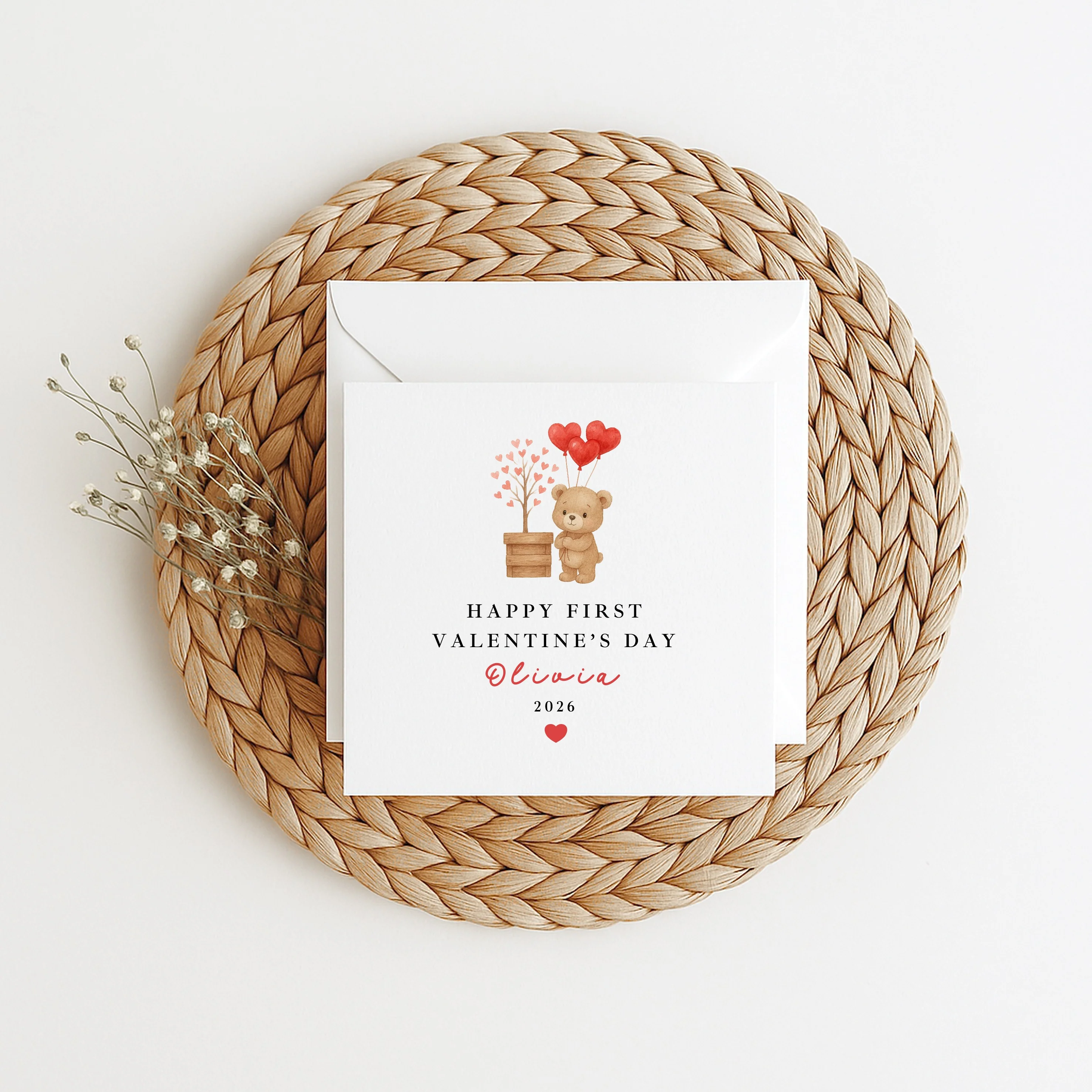 Personalised Brown Bears Happy First Valentine's Day Card - Image 4