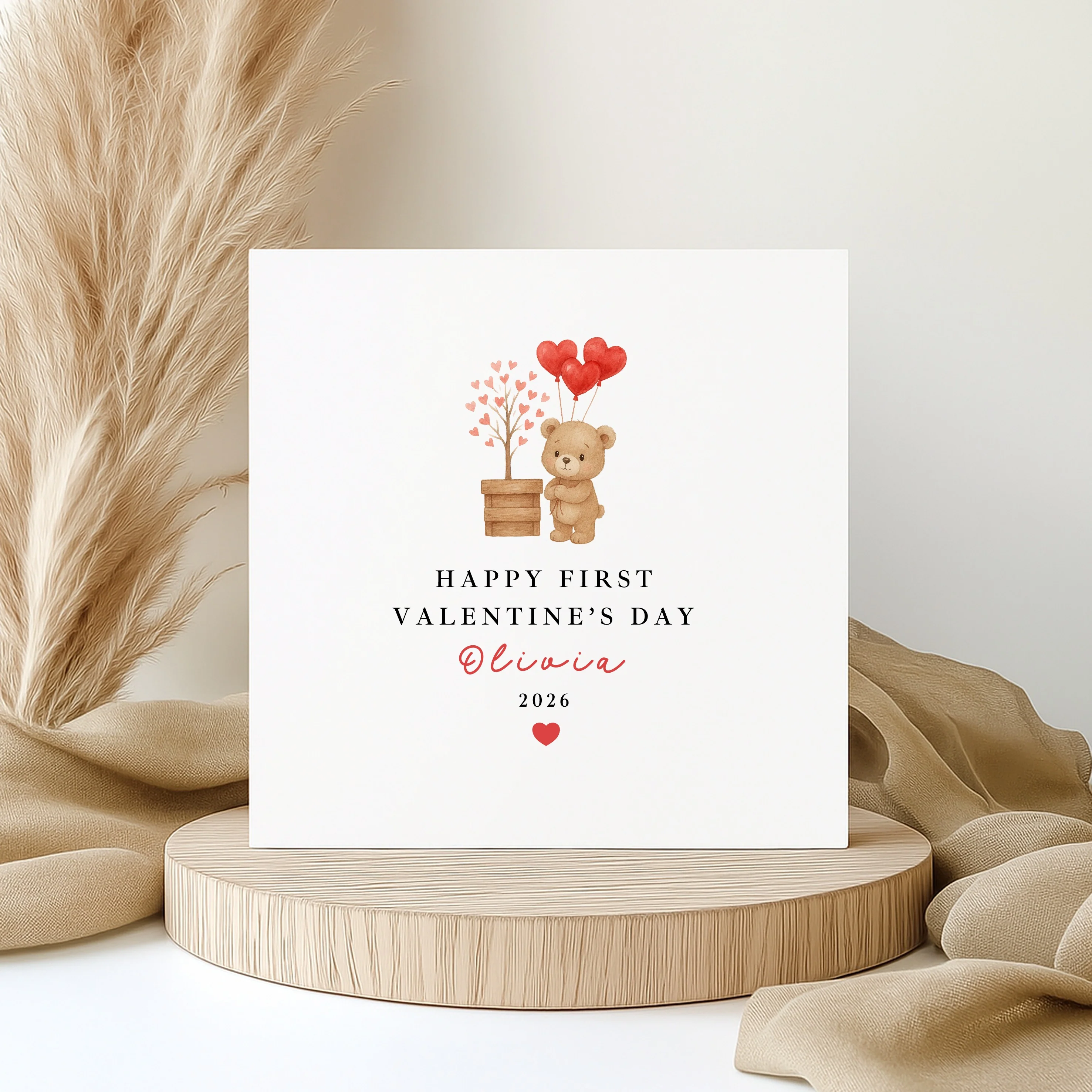 Personalised Brown Bears Happy First Valentine's Day Card - Image 7