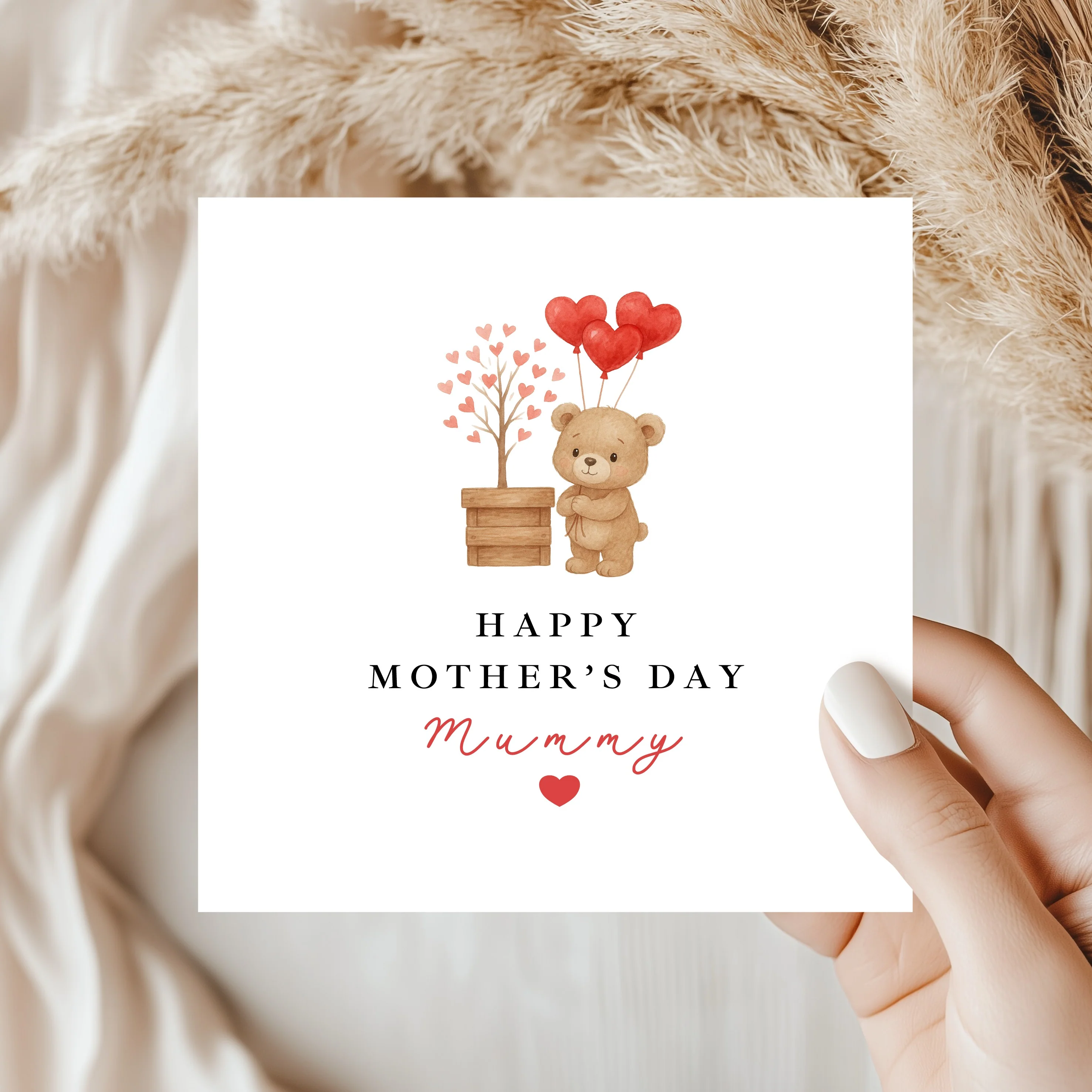 Personalised Brown Bears Happy Mother's Day Card - Image 4