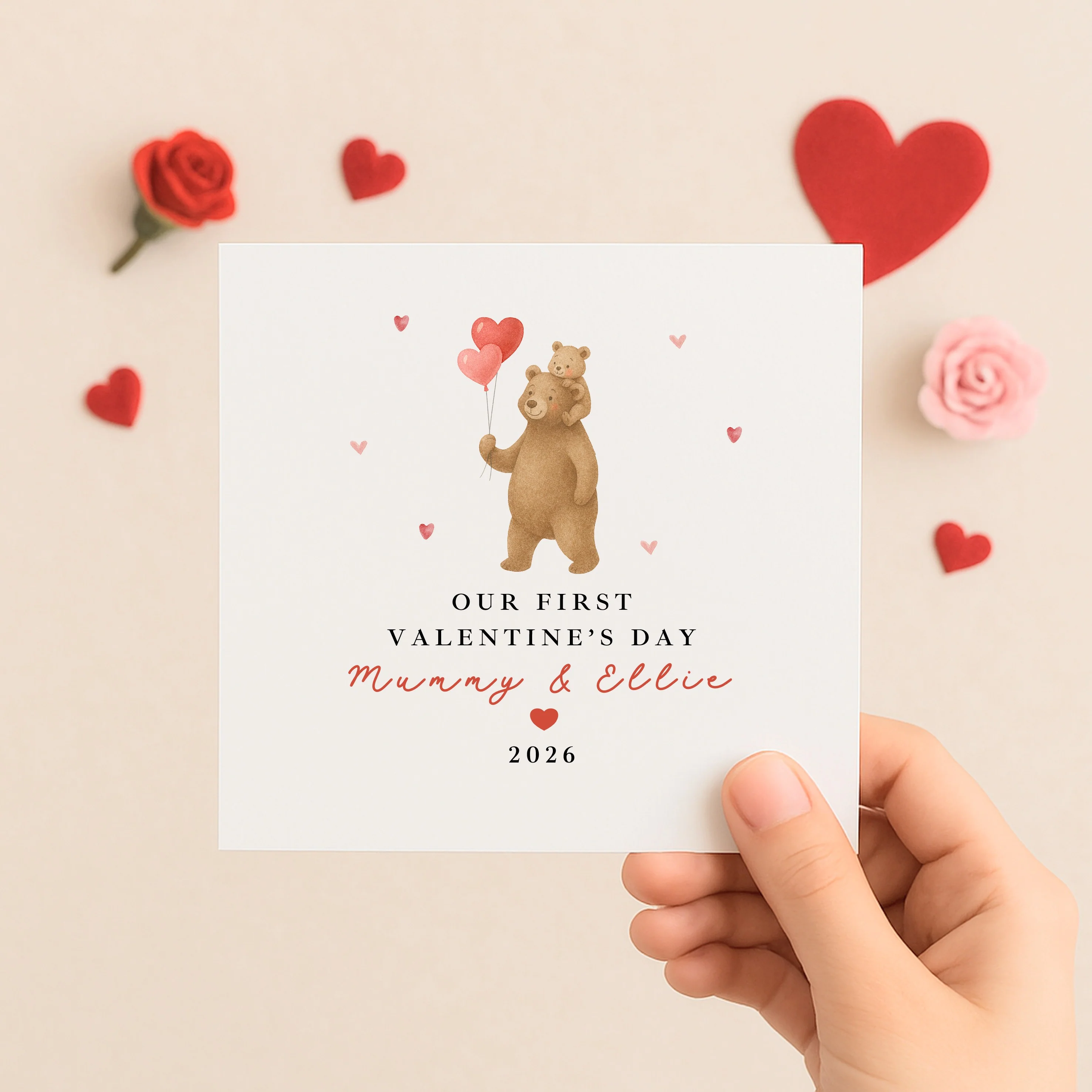 Personalised Brown Bears Our First Valentine's Day Card - Image 7