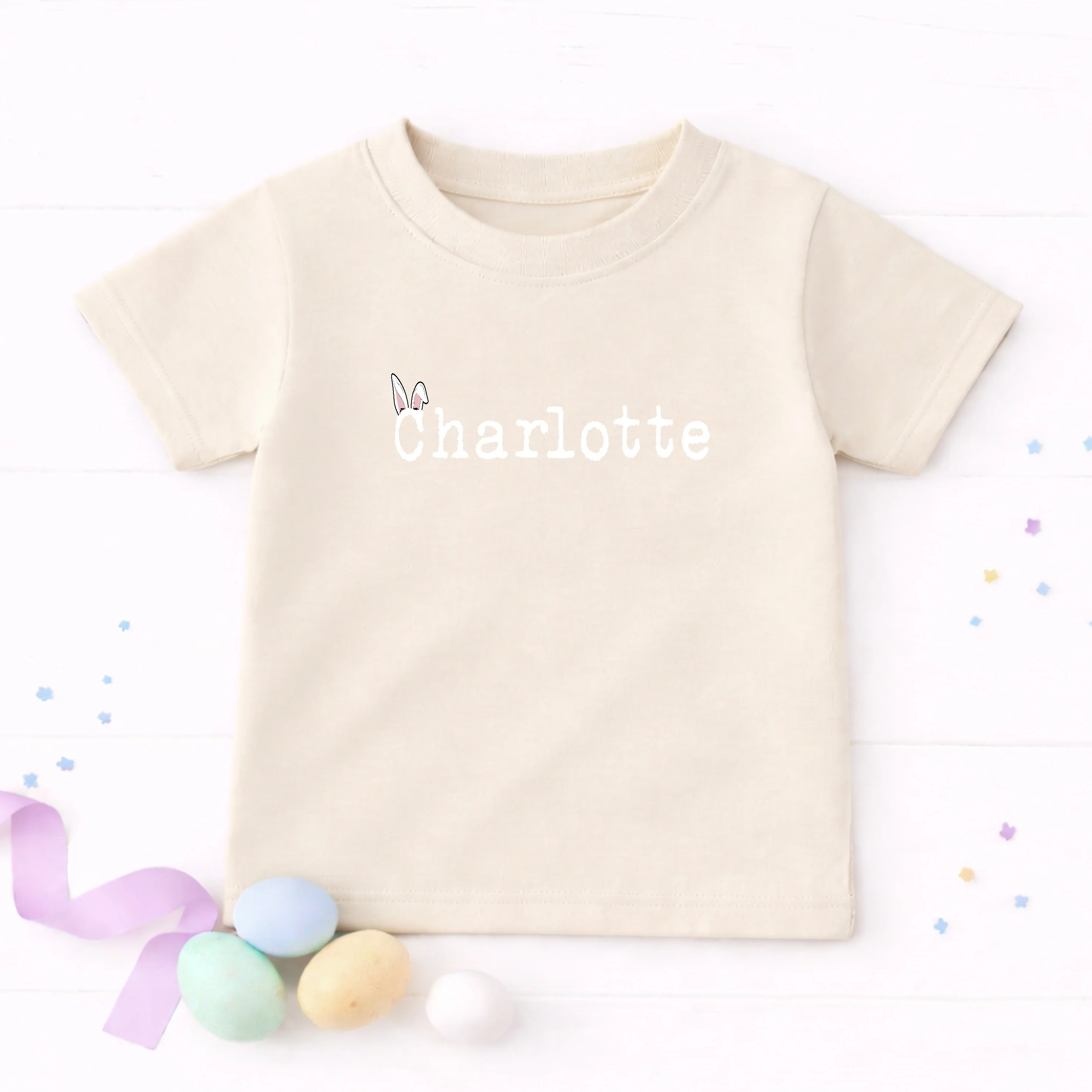 Personalised Bunny Ears Name Easter T-shirt - Image 3