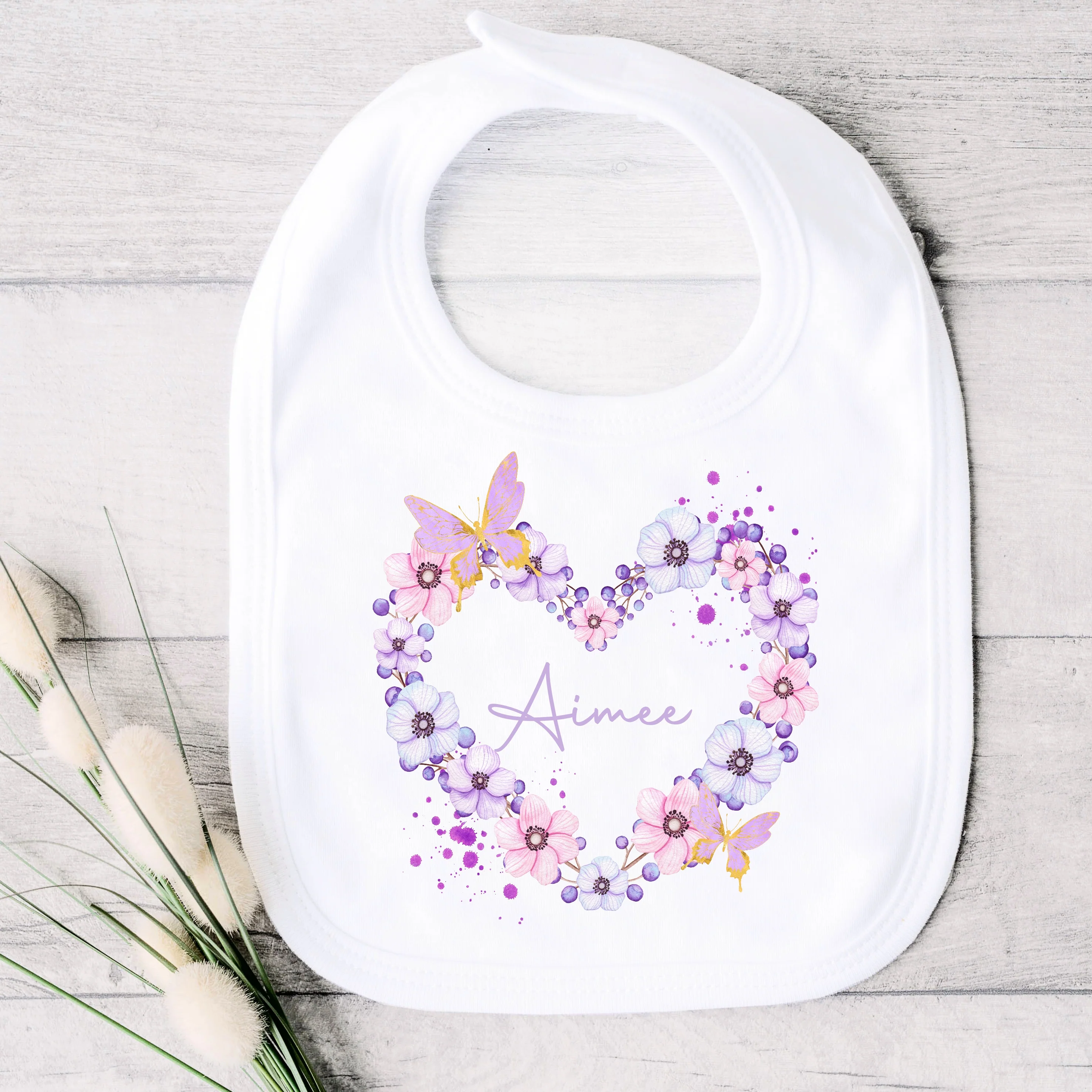 Personalised Butterfly Wreath Babygrow/Vest - Image 3