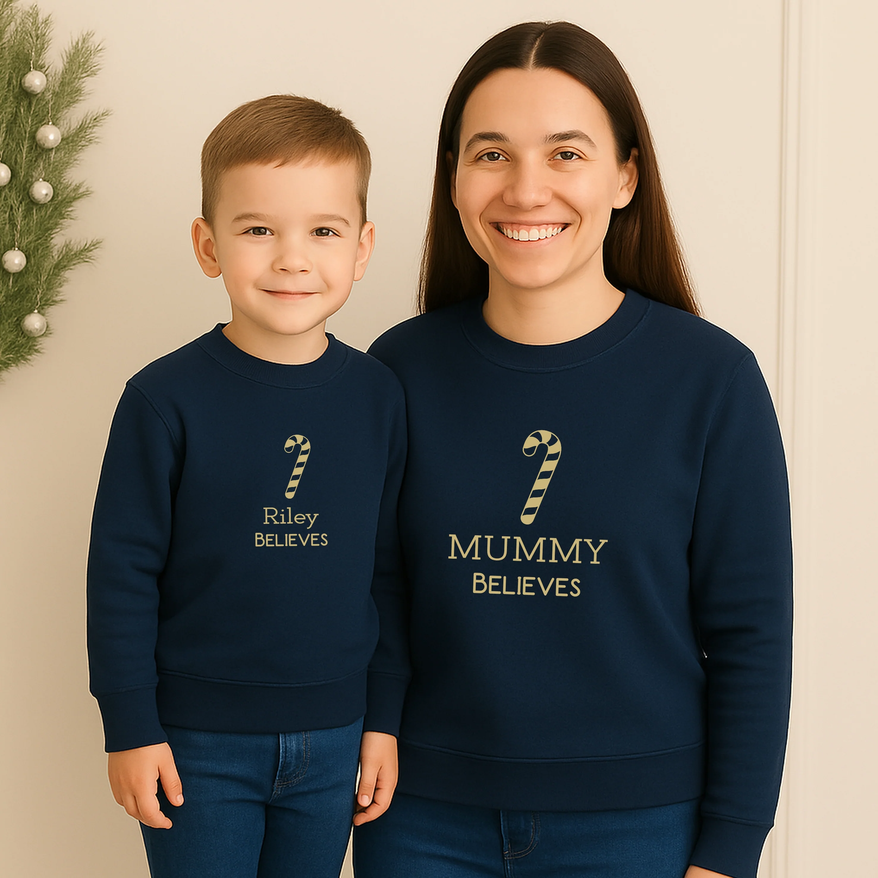 Personalised Candy Cane Family Matching Sweatshirts - Image 2