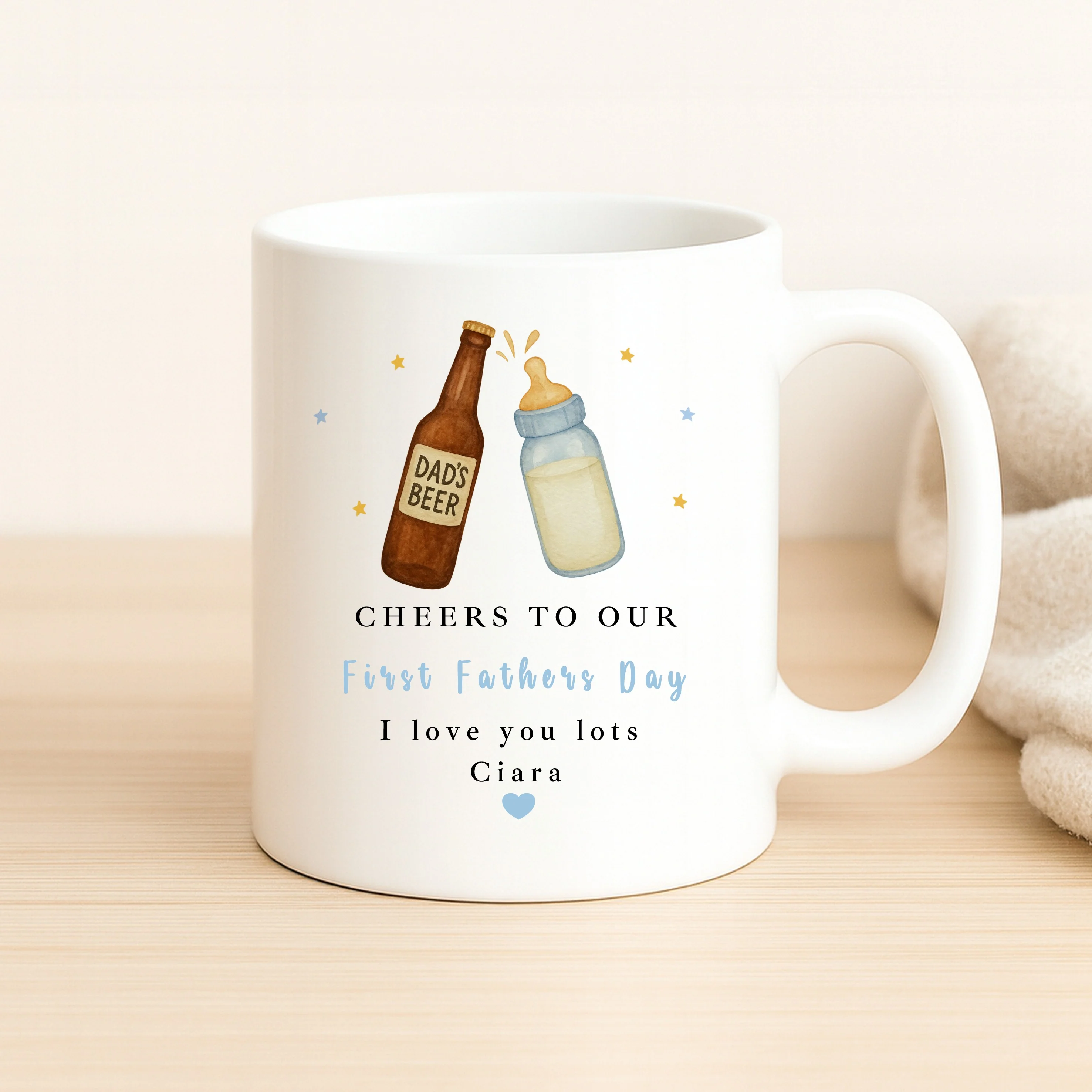 Personalised Cheers To Our First Father's Day Mug - Image 2
