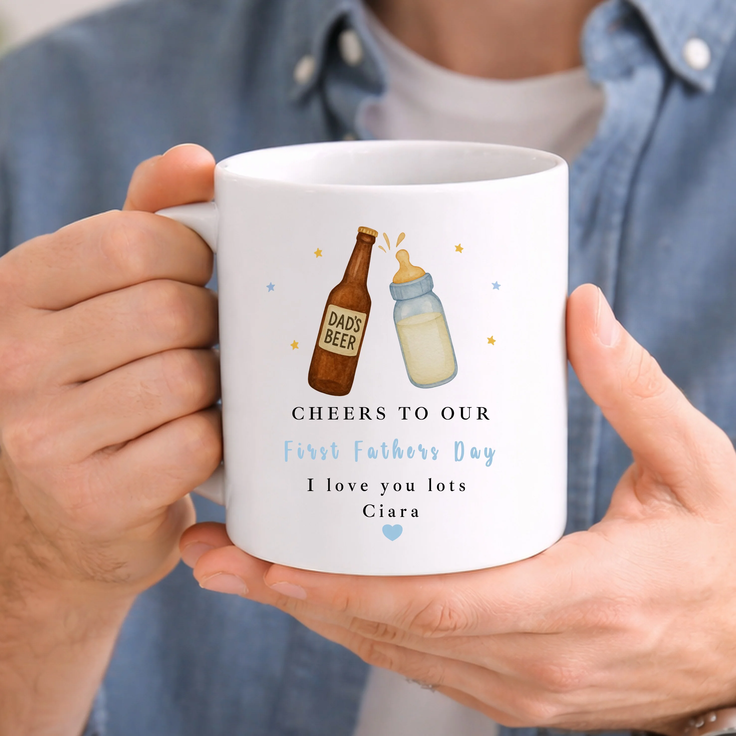 Personalised Cheers To Our First Father's Day Mug - Image 4