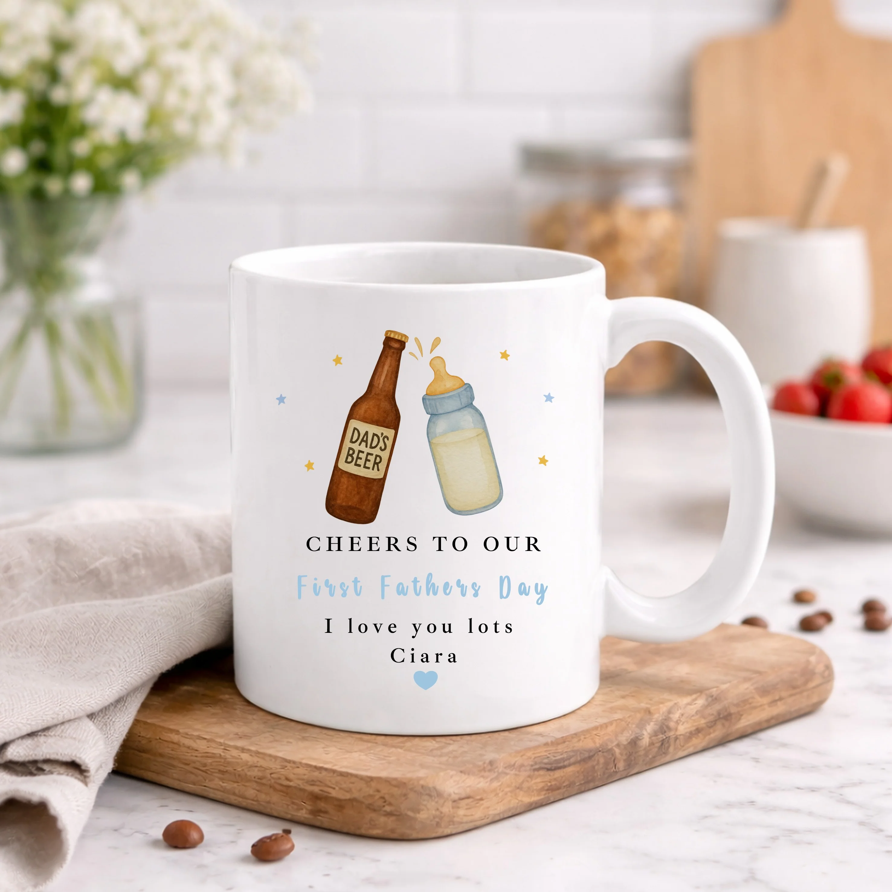 Personalised Cheers To Our First Father's Day Mug - Image 5