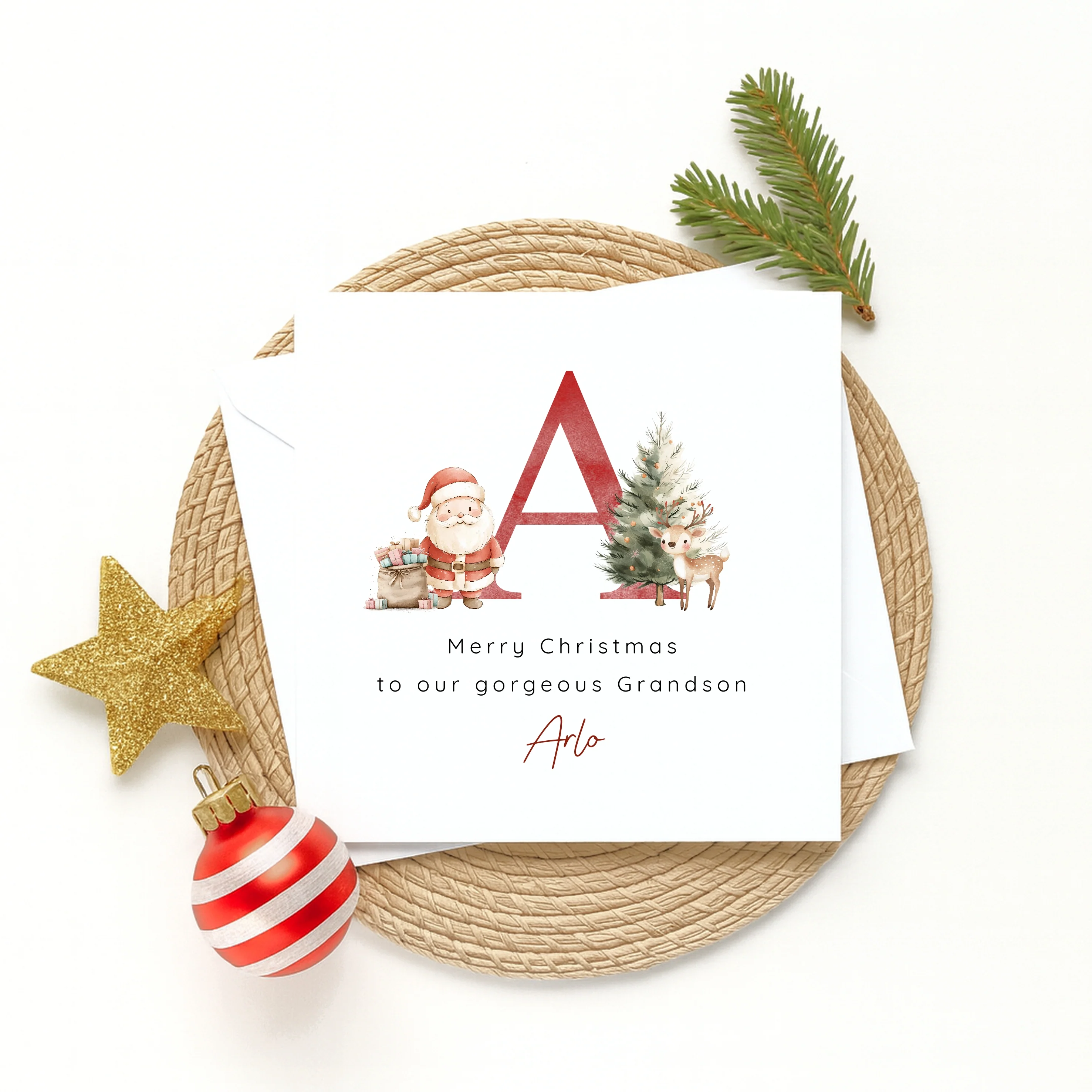 Personalised Christmas Initial Christmas Card - Image 4
