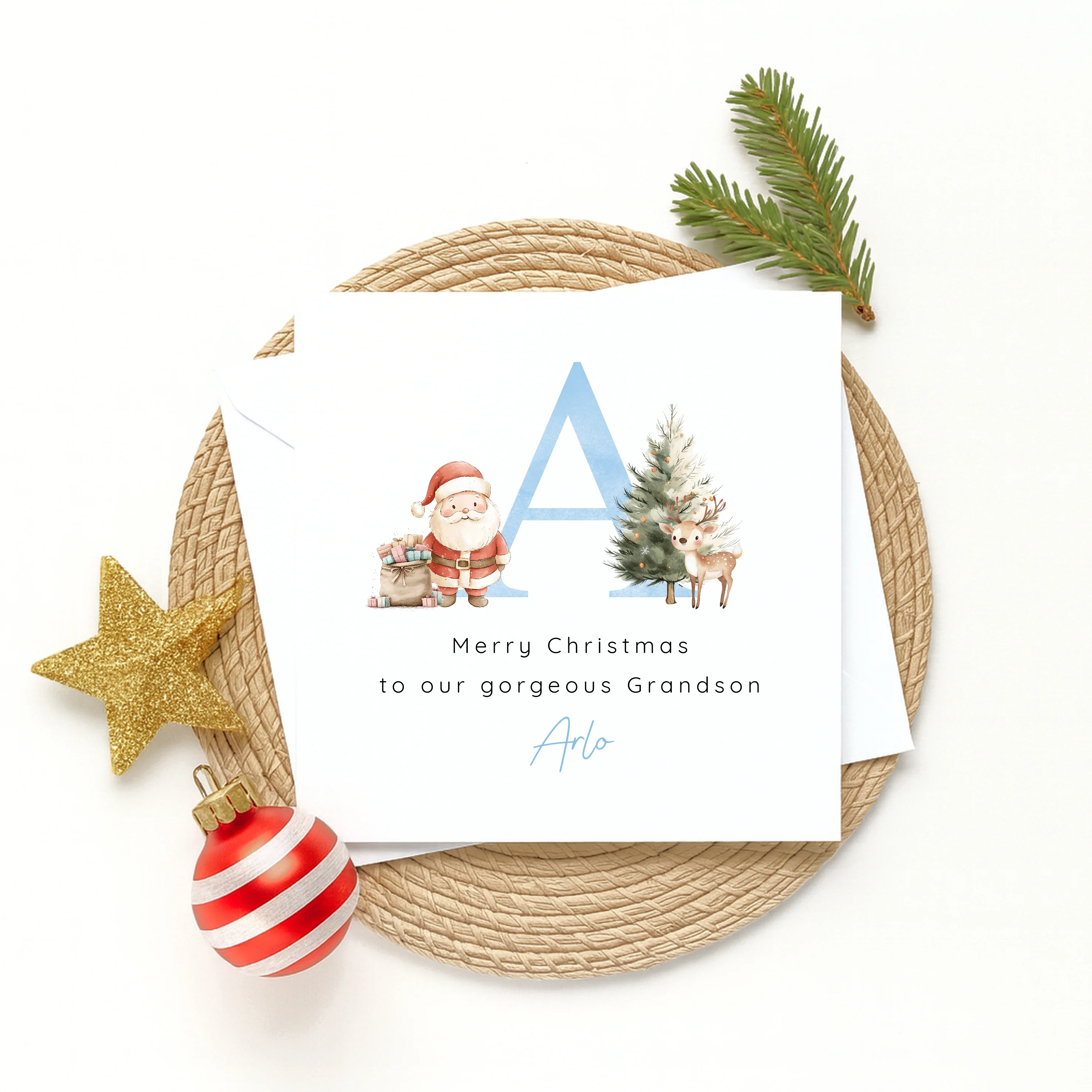 Personalised Christmas Initial Christmas Card - Image 6