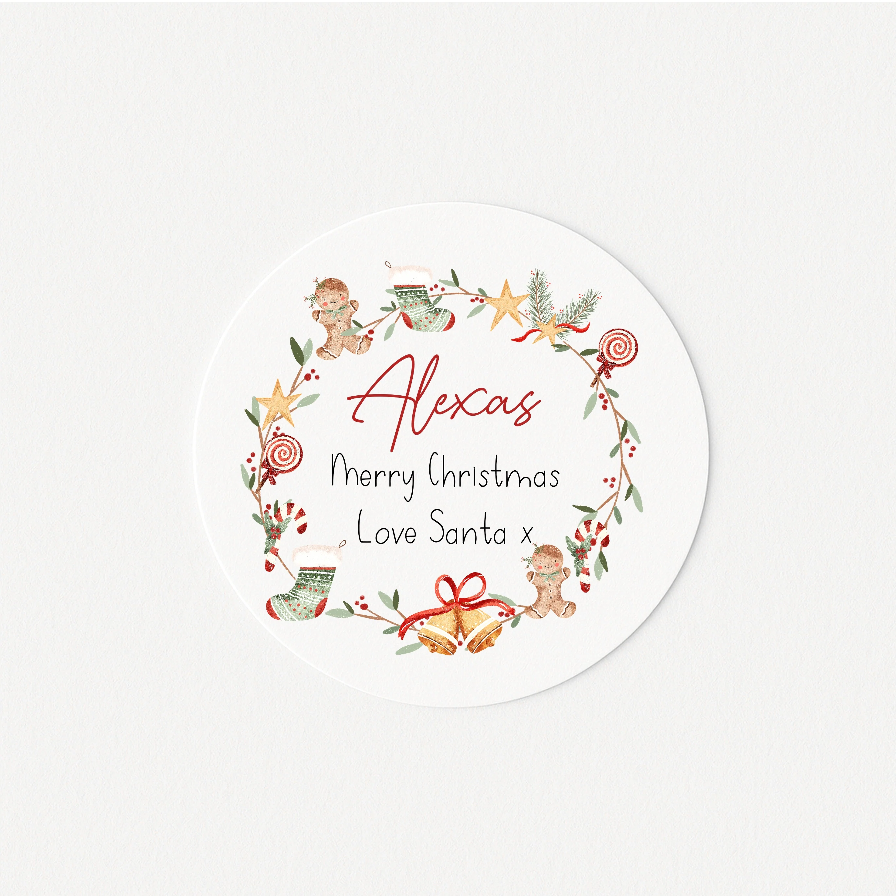Personalised Christmas Wreath Stickers - Image 5
