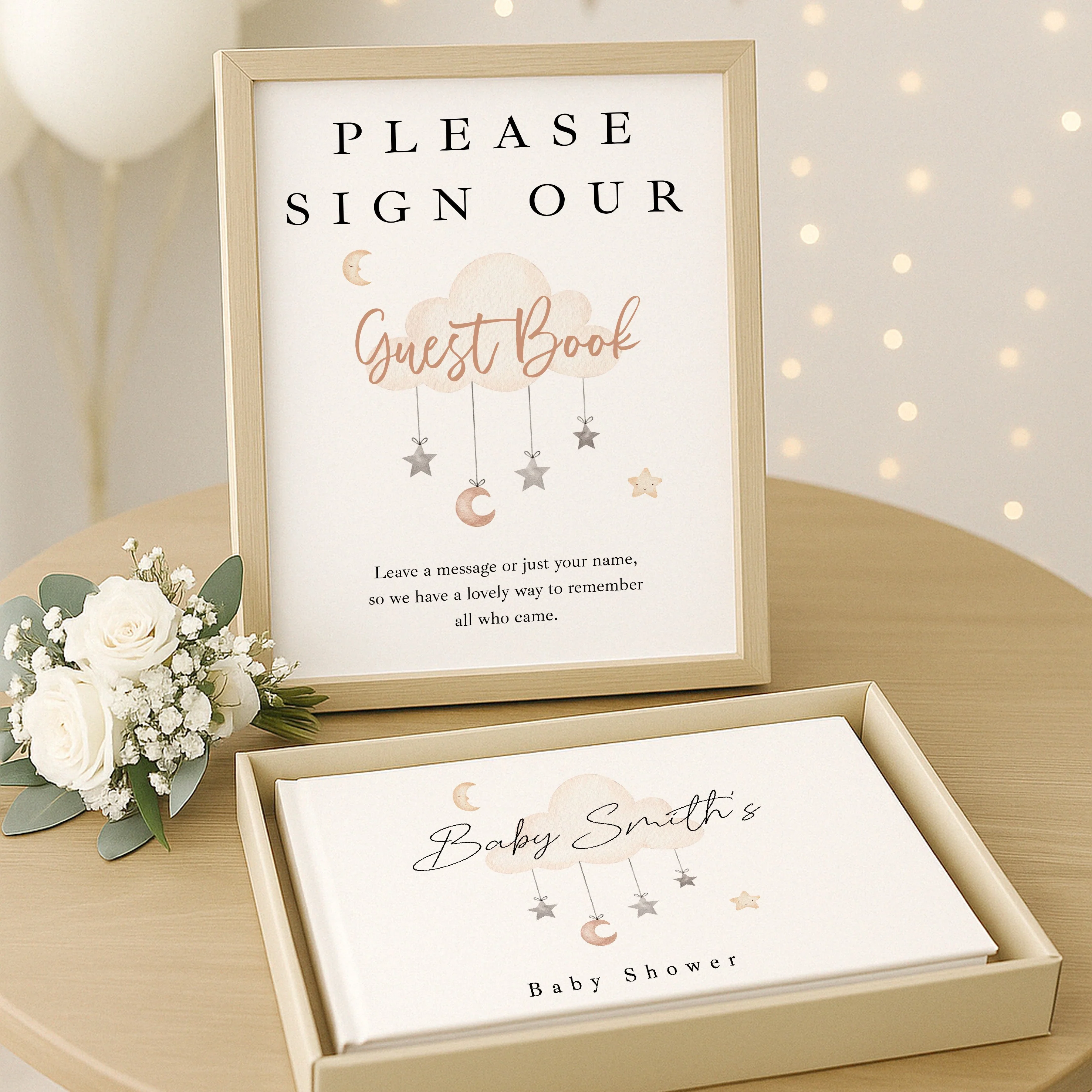 Personalised Clouds Baby Shower Guest Book - Image 5