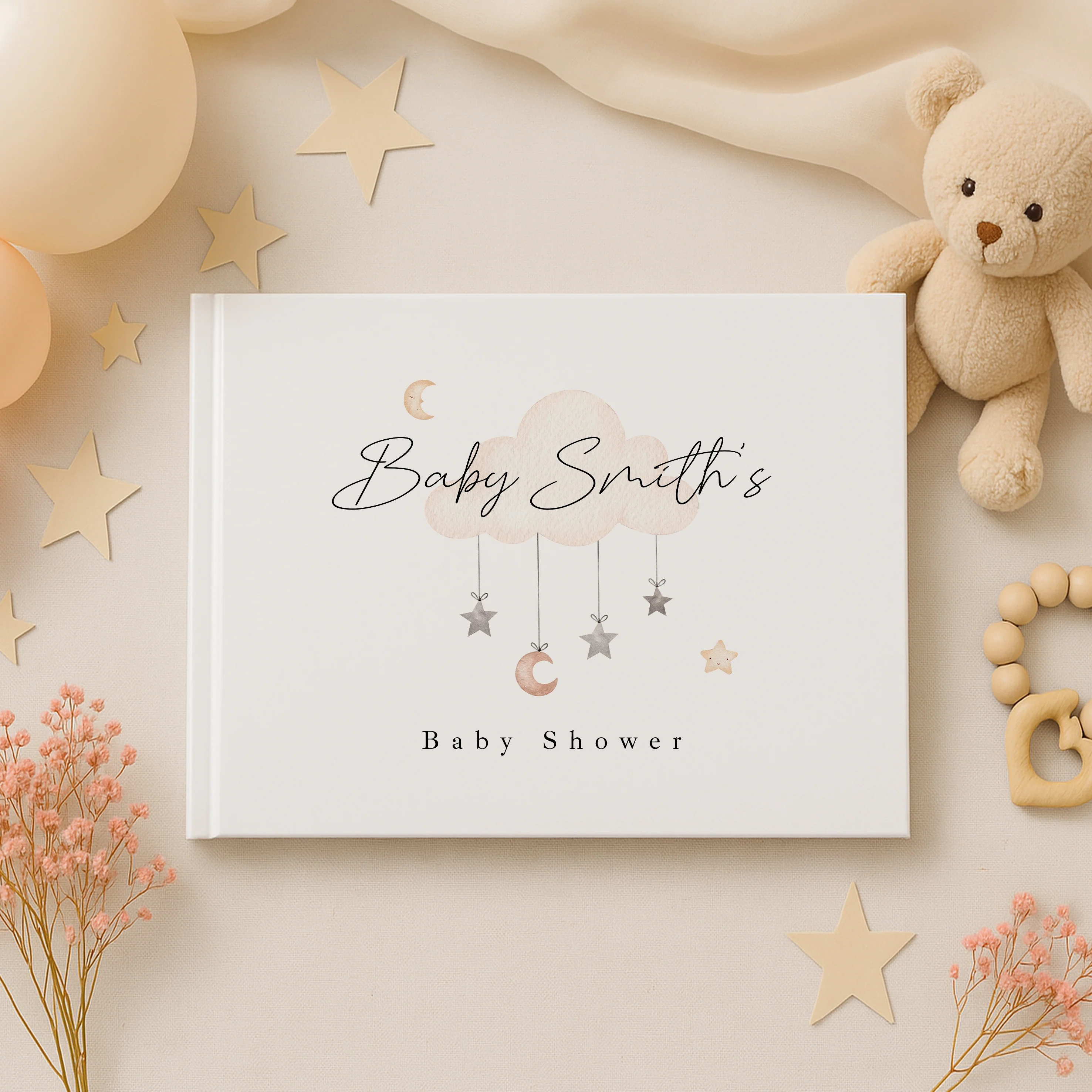 Personalised Clouds Baby Shower Guest Book - Image 9