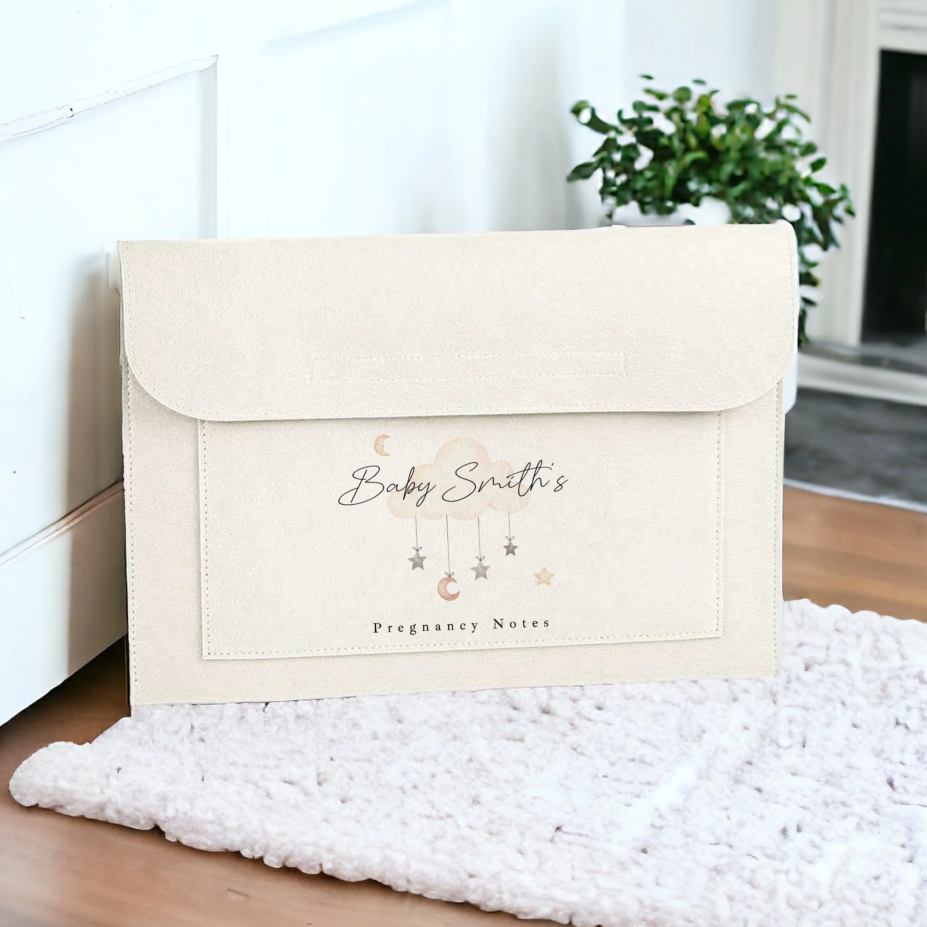 Personalised Clouds Baby Maternity/Pregnancy Notes Folder - Image 4