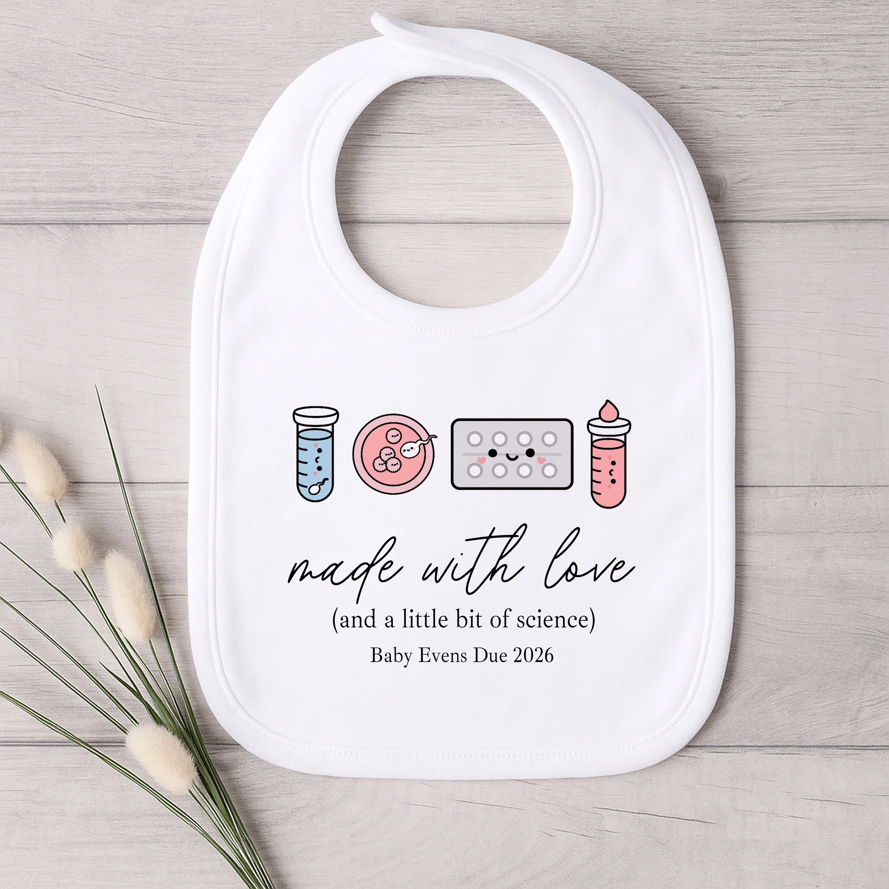 Personalised Colourful Made With Love And Science IVF Baby Announcement Vest - Image 3