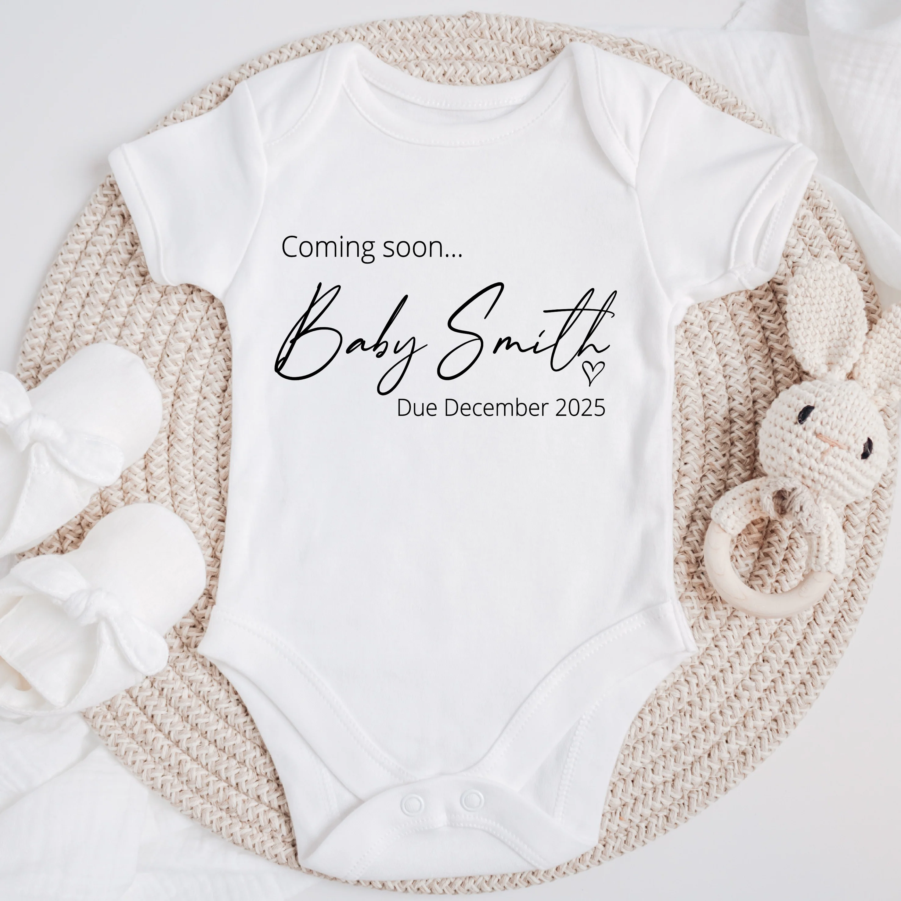 Personalised Coming Soon Baby Announcement Vest - Image 2