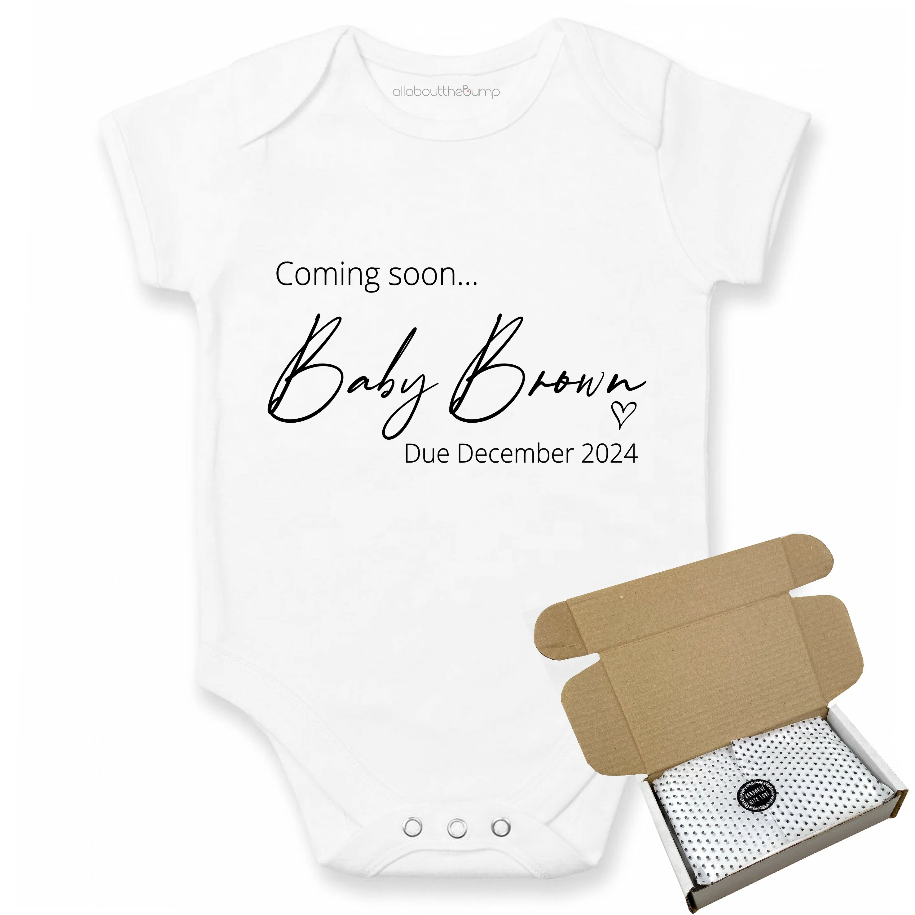 Personalised Coming Soon Baby Announcement Vest - Image 3