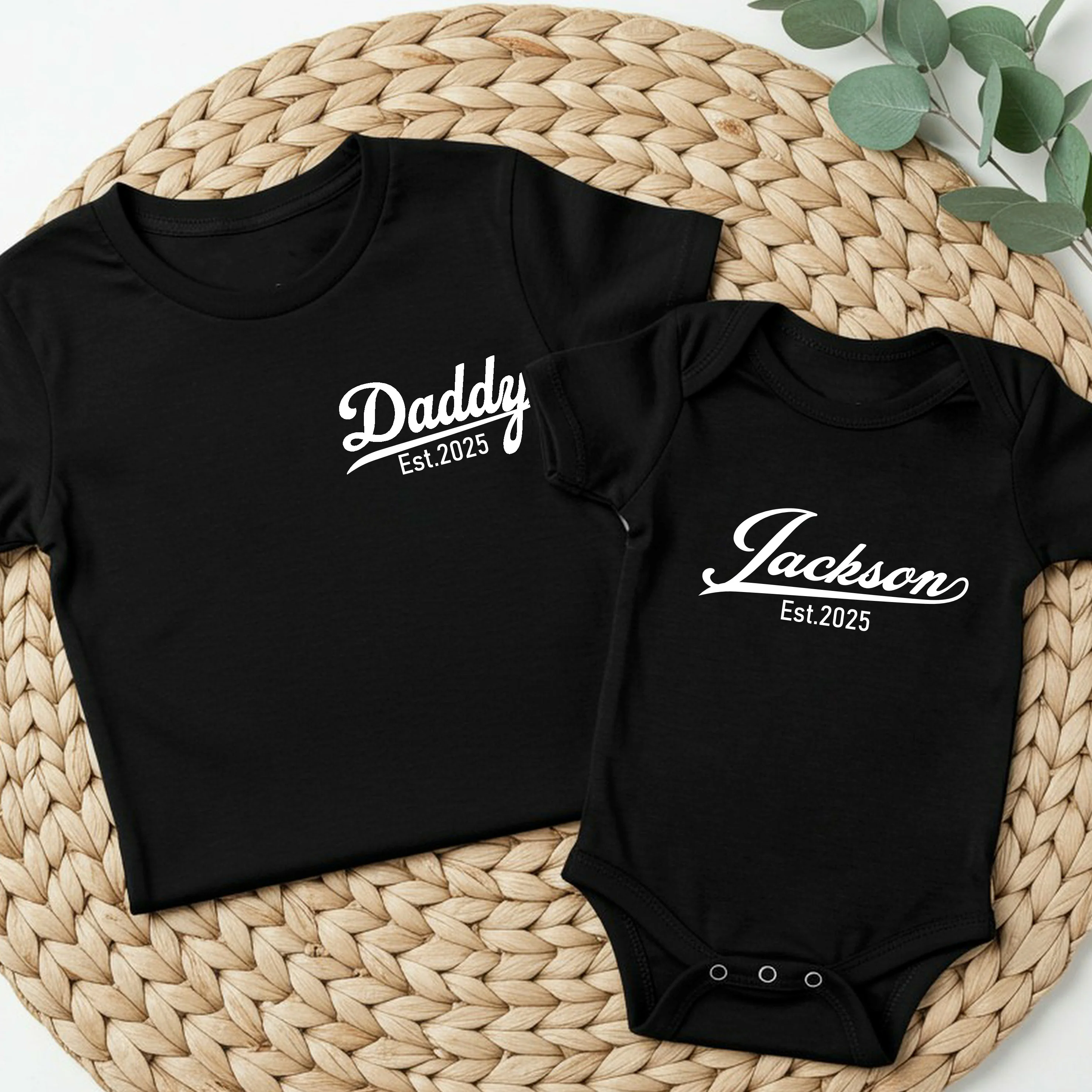Personalised Daddy Baby Est Date Matching T-shirt Baby Vest - Image 2