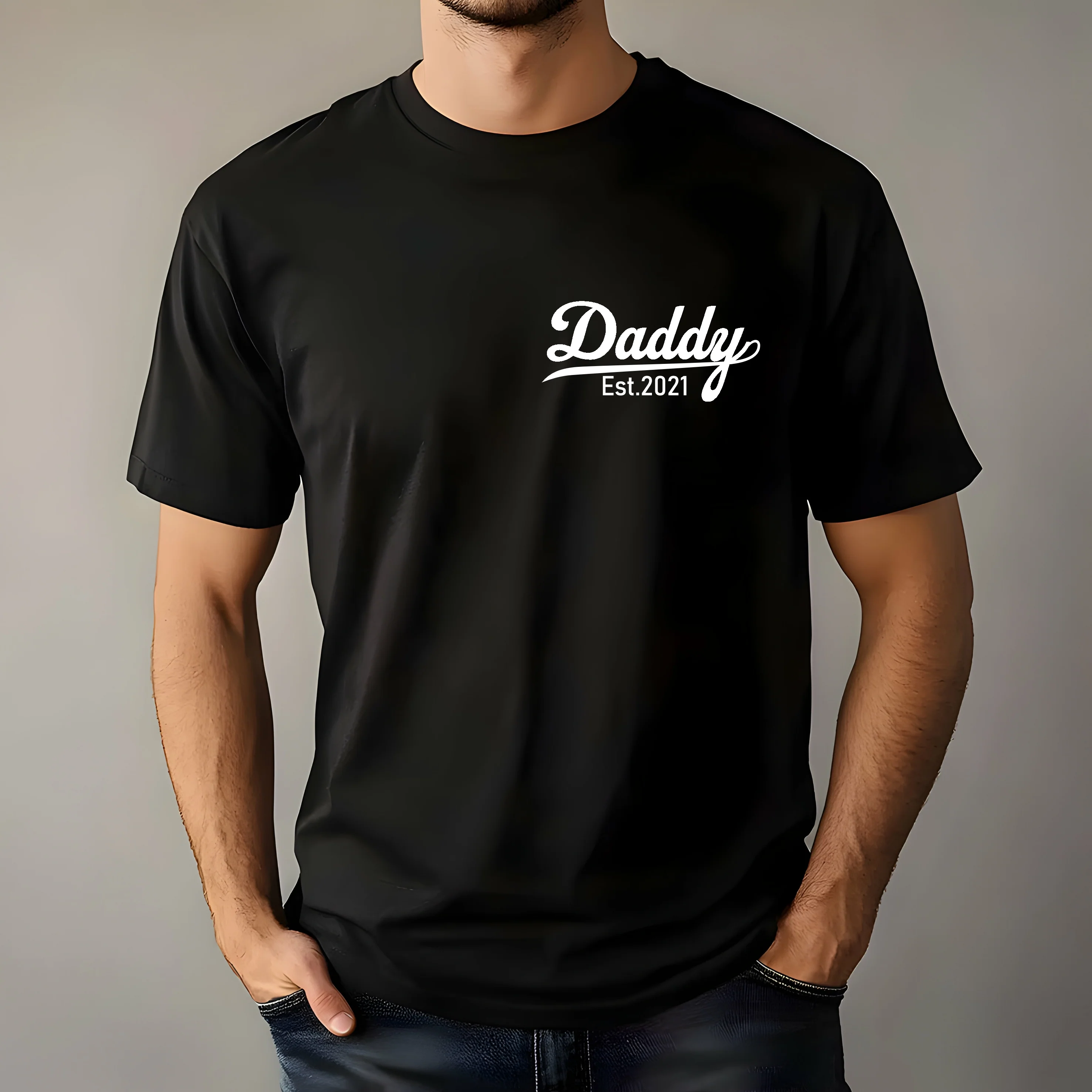 Personalised Daddy Baby Est Date Matching T-shirt Baby Vest - Image 4