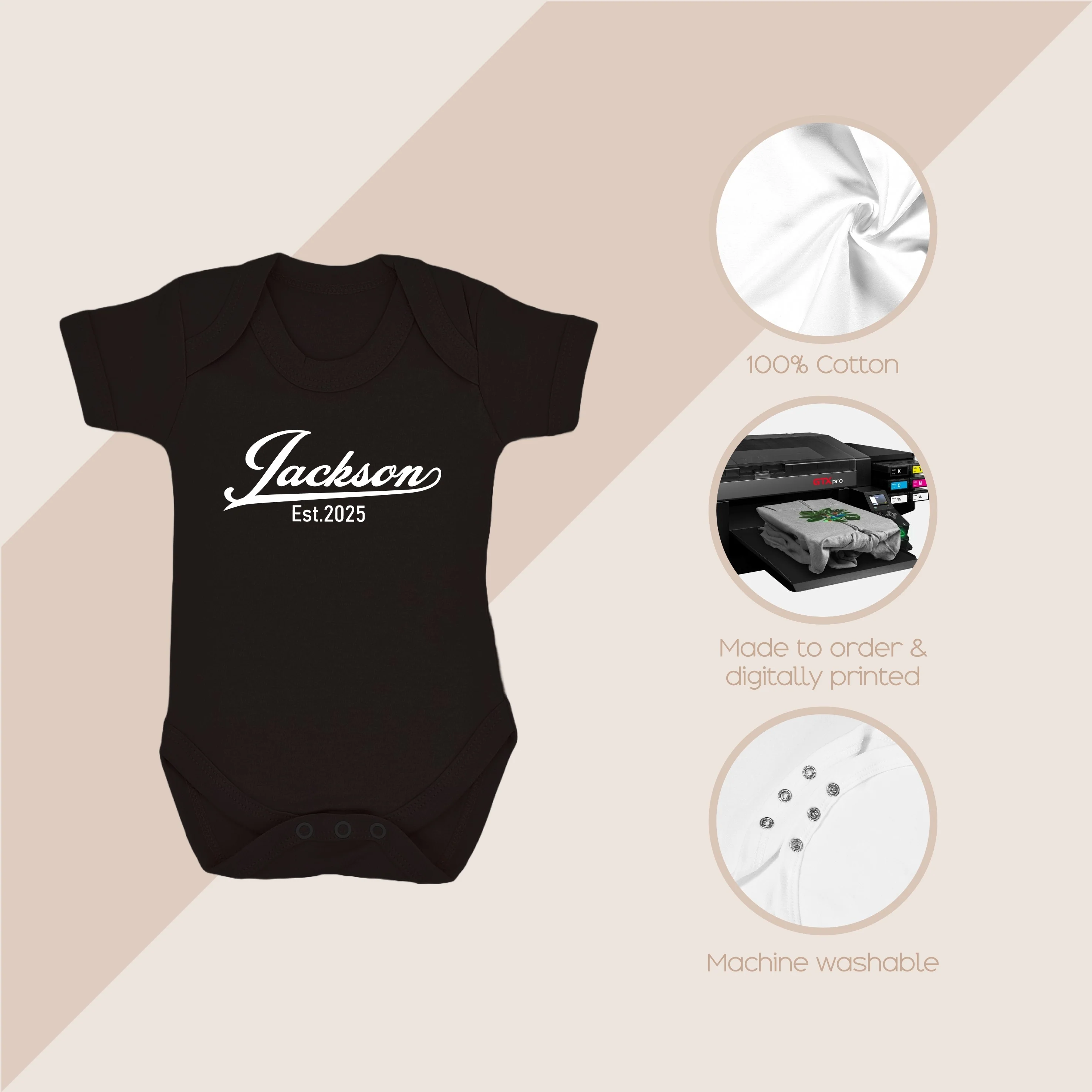 Personalised Daddy Baby Est Date Matching T-shirt Baby Vest - Image 5