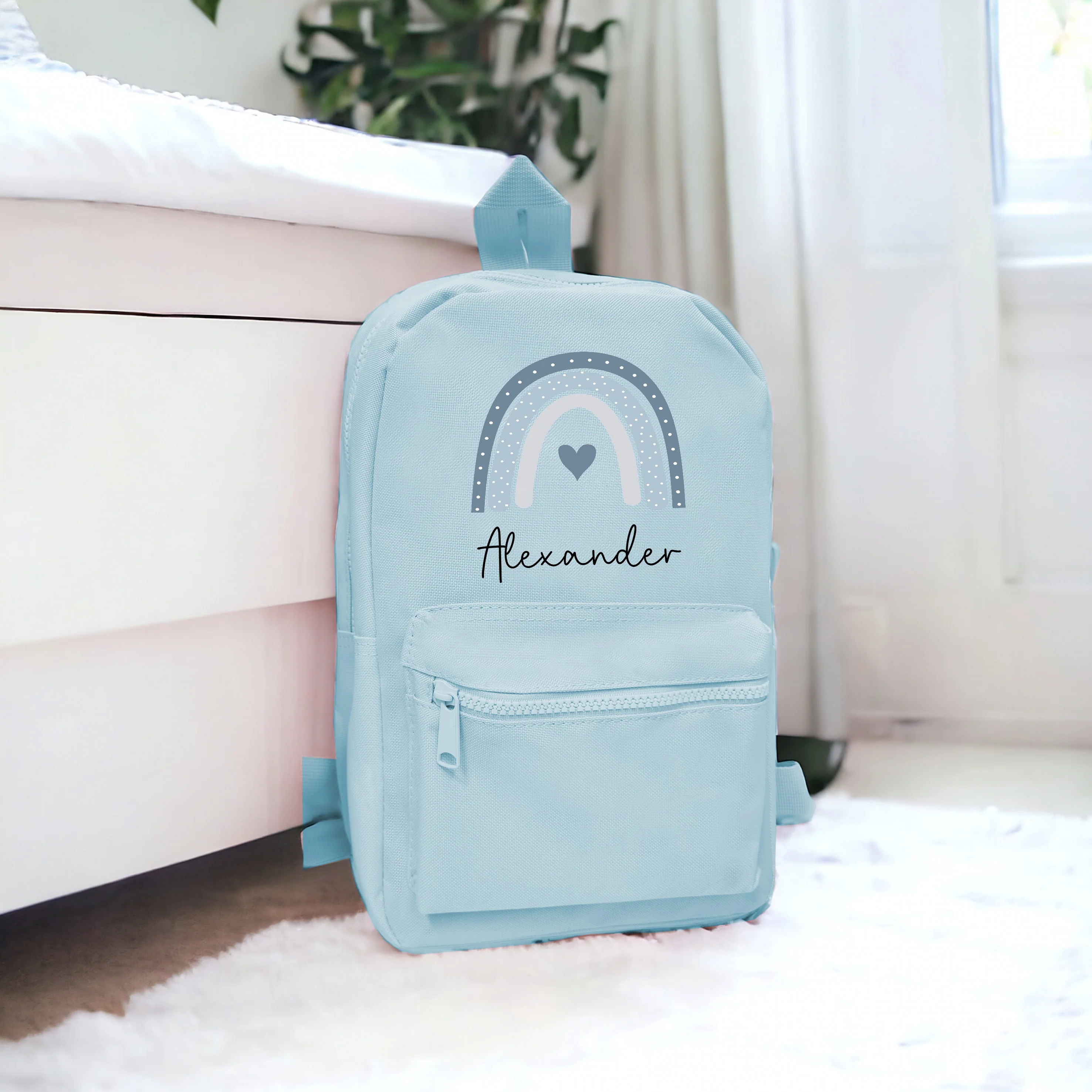 Personalised Dark Blue Rainbow Backpack - Image 3