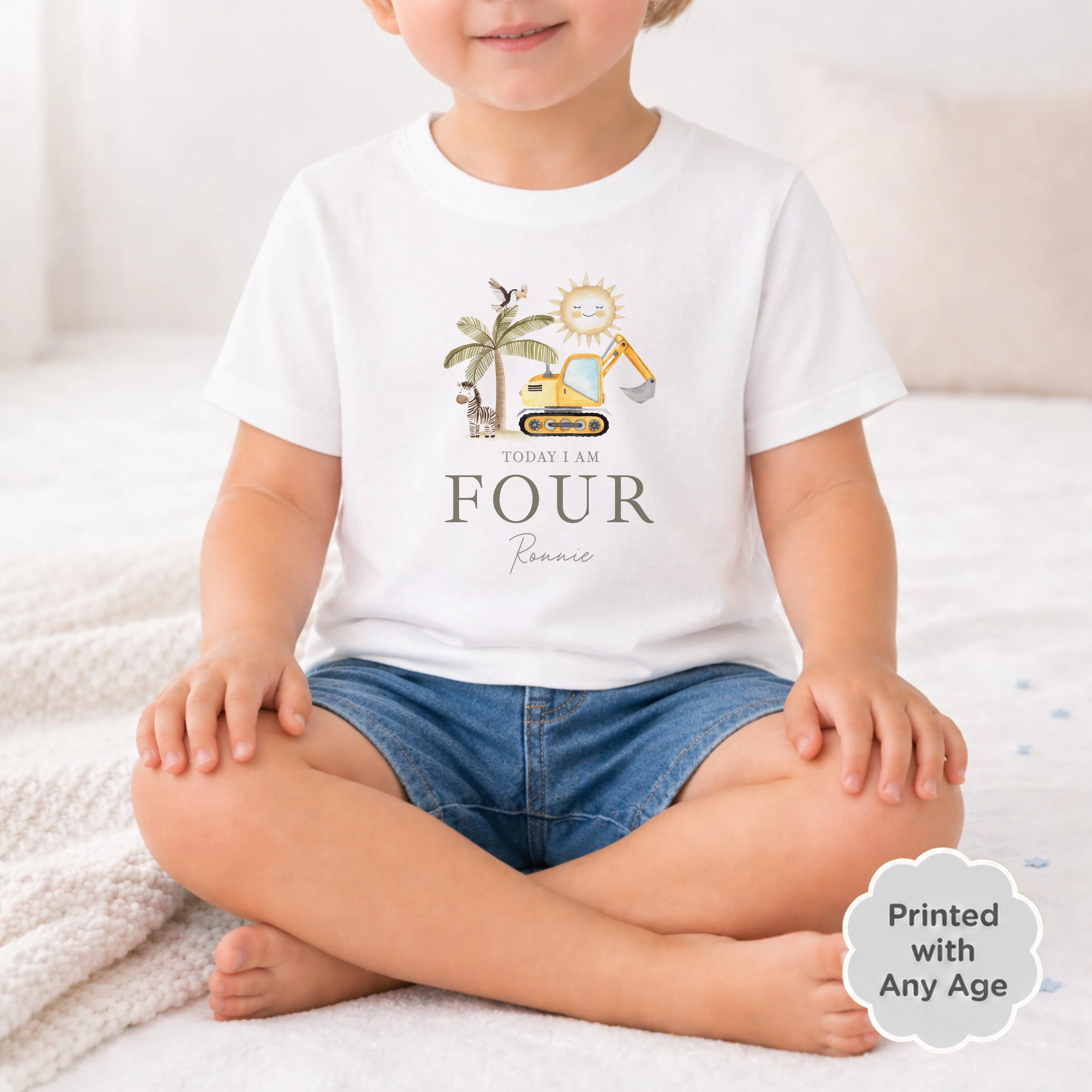 Personalised Digger Any Age It's My Birthday T-Shirt