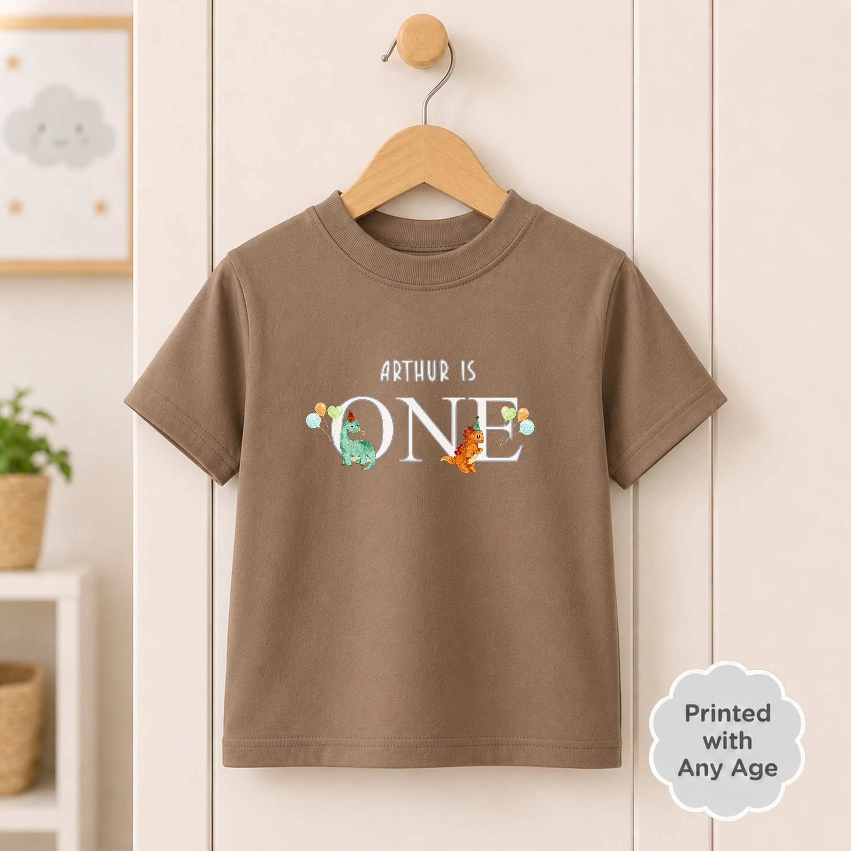 Personalised Dino Party Any Age Birthday T-shirt - Image 3