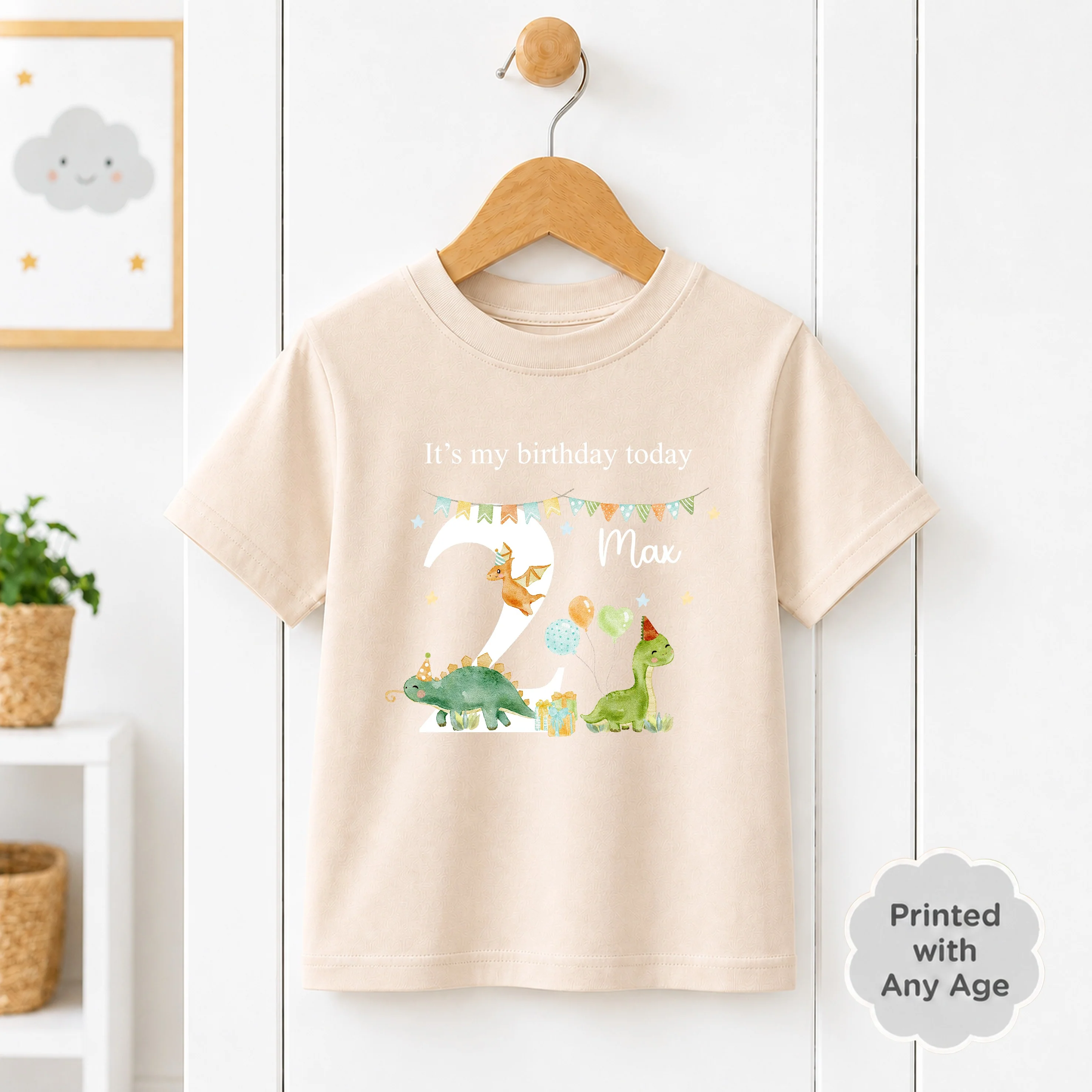 Personalised Dinosaur Party Any Age Birthday T-shirt - Image 3