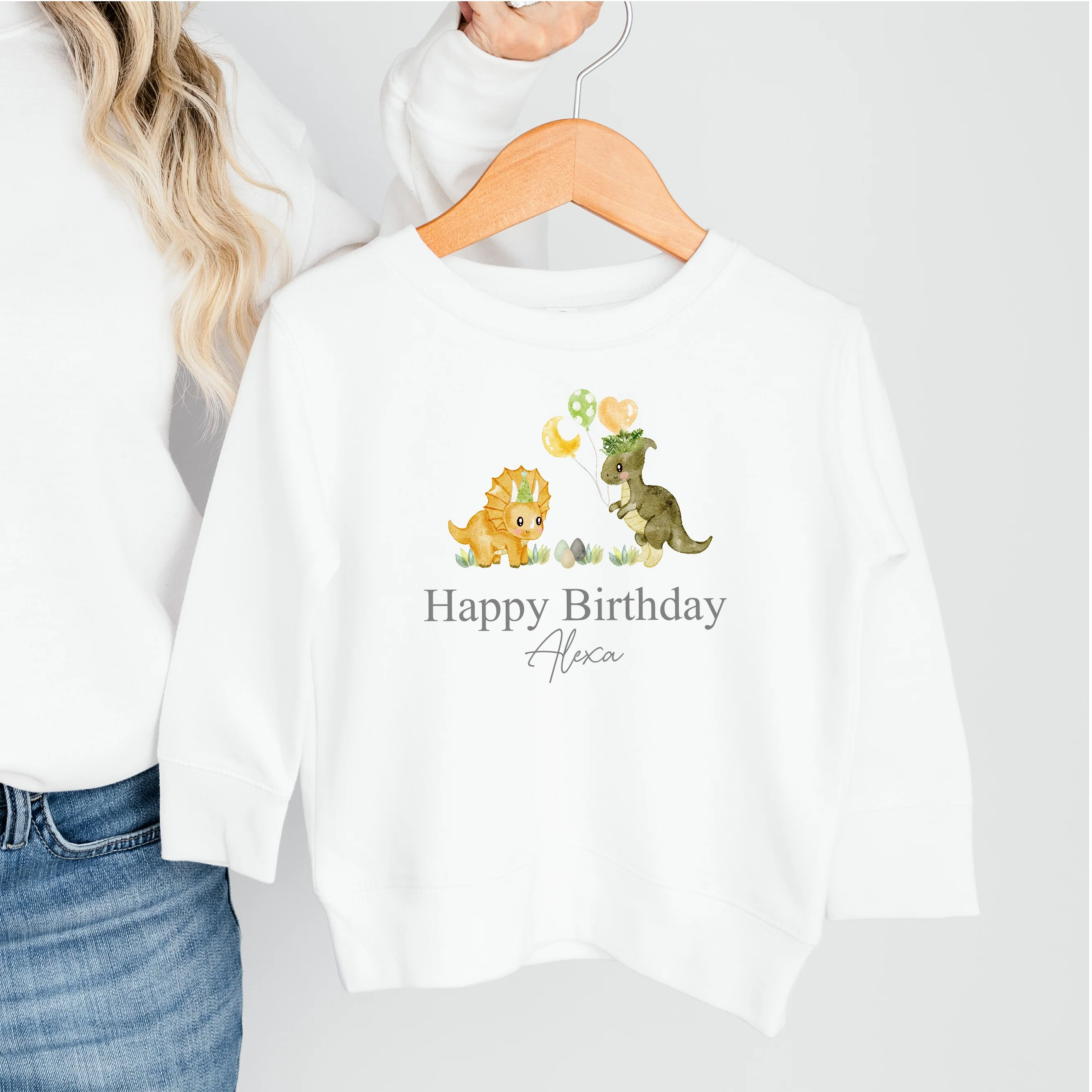 Personalised Dinosaur Party Birthday Boy Sweatshirt - Image 3