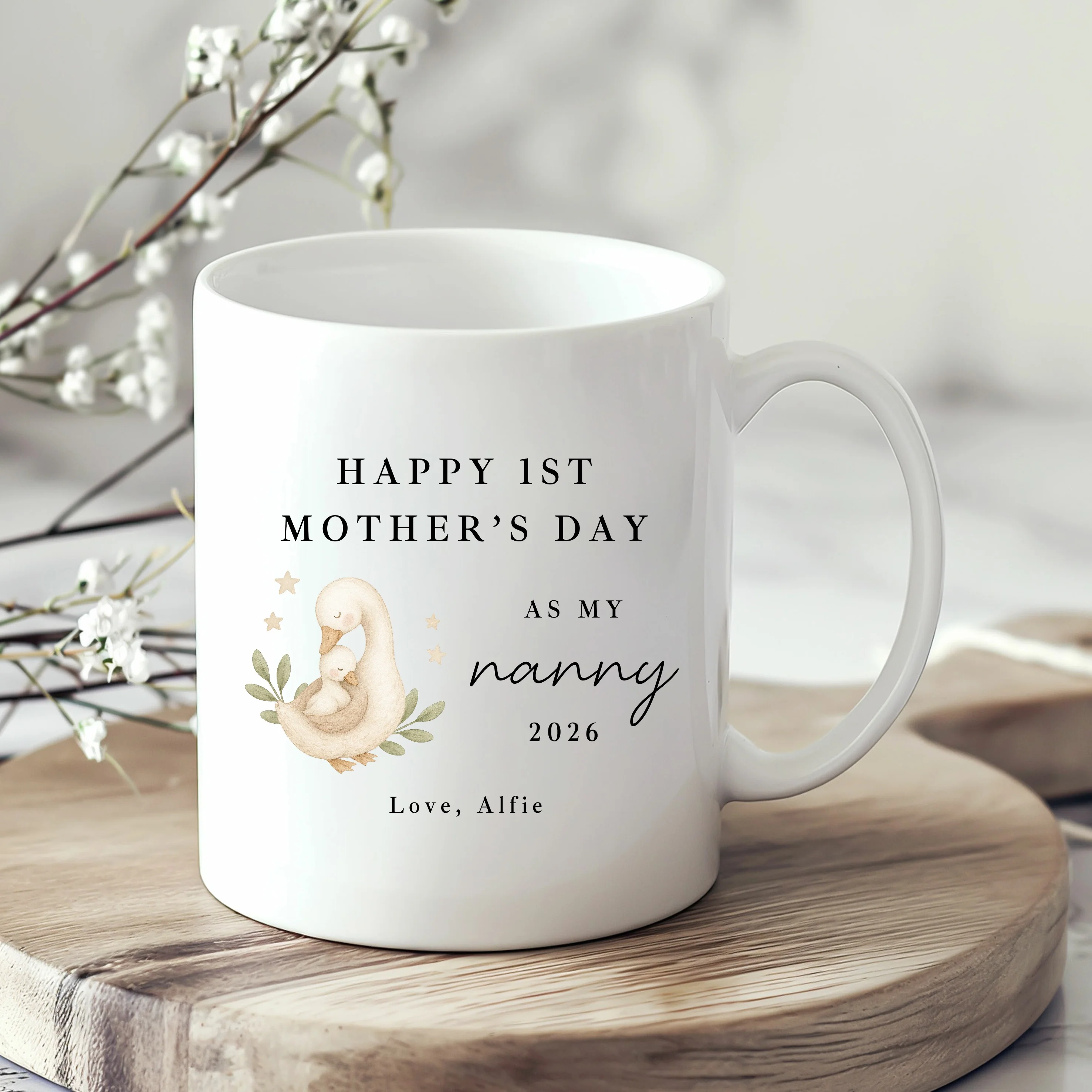 Personalised Ducks Happy 1st Mother's Day As My Nanny Mug - Image 4