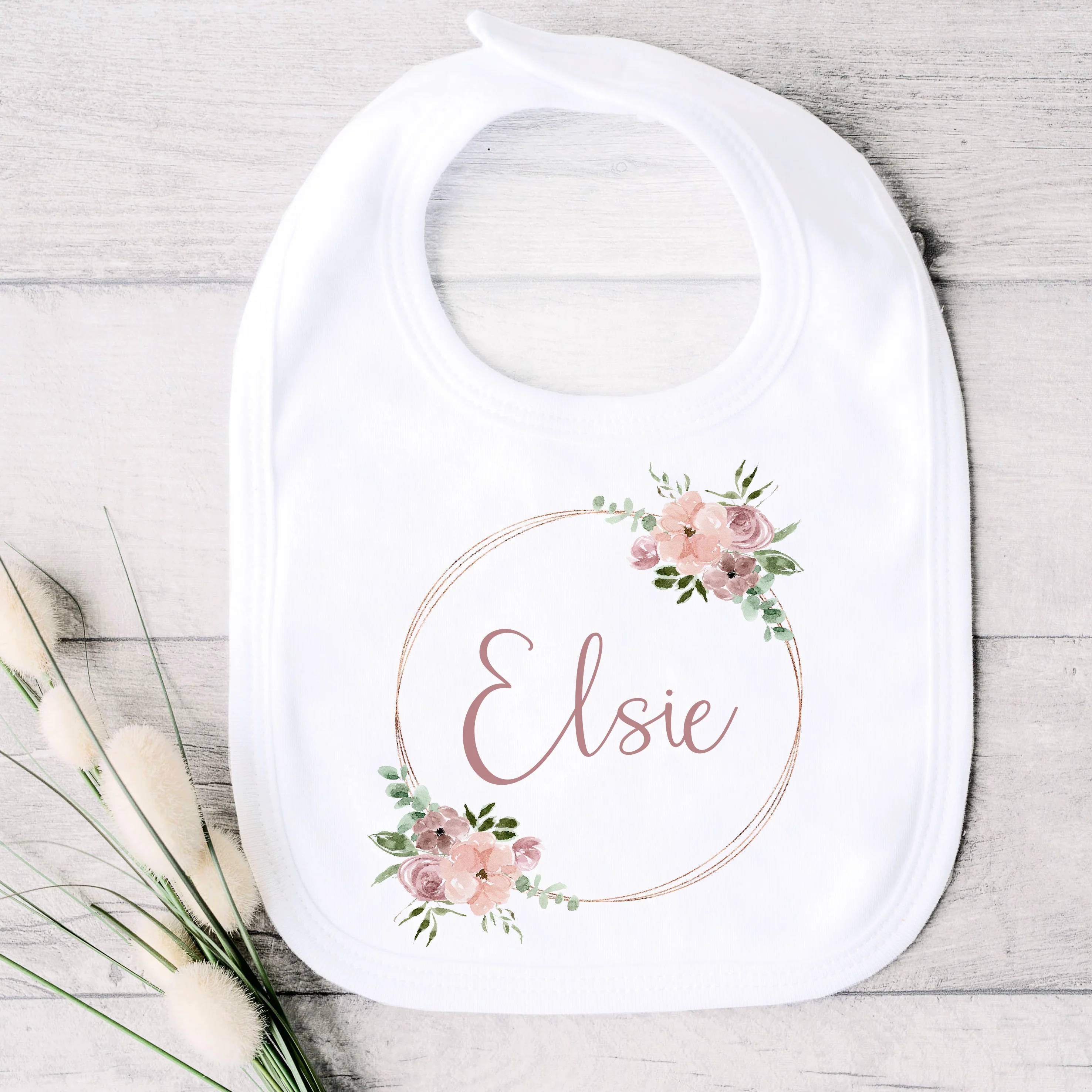 Personalised Dusky Pink Gold Ring Babygrow/Vest - Image 3