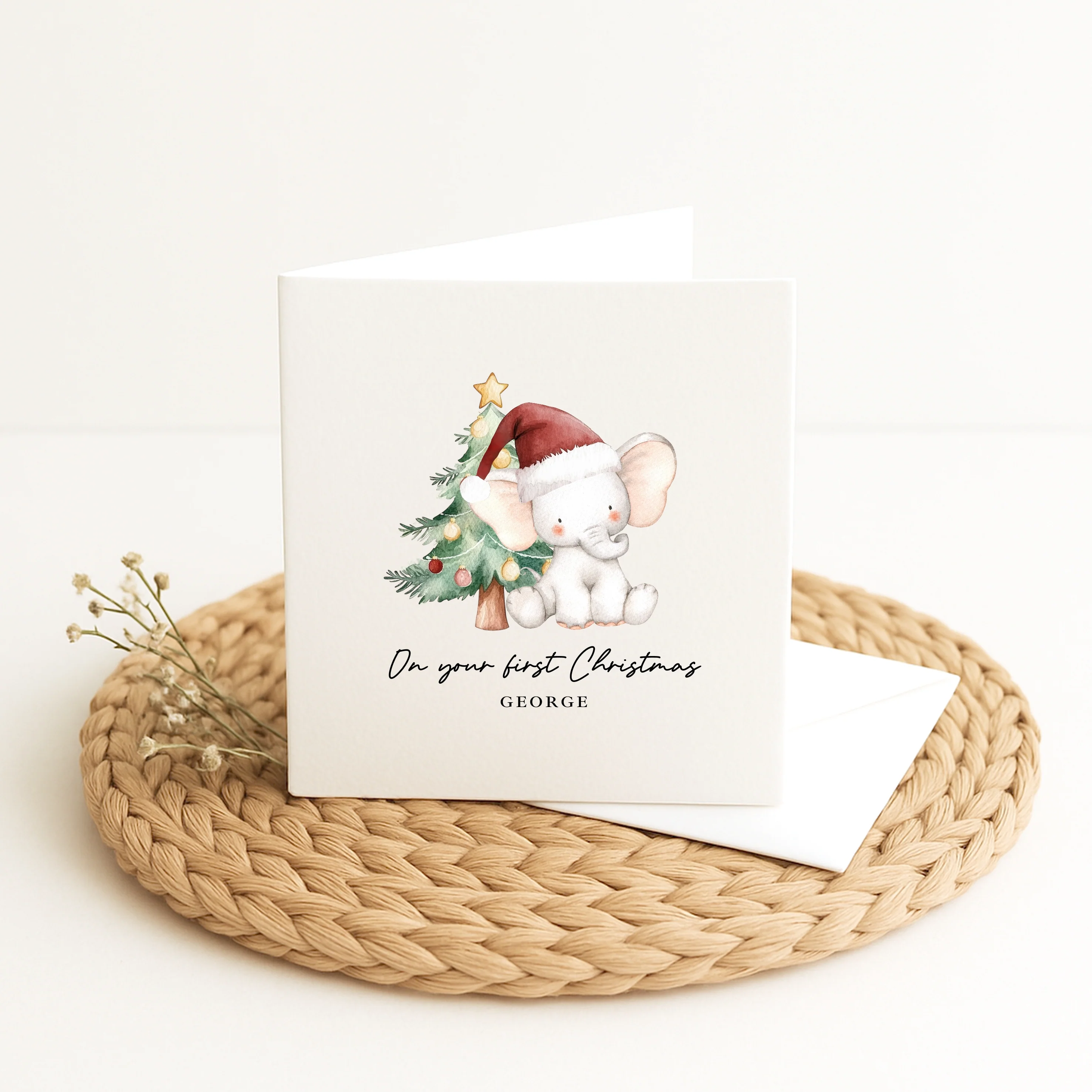 Personalised Elephant On Your First Christmas Card - Image 2