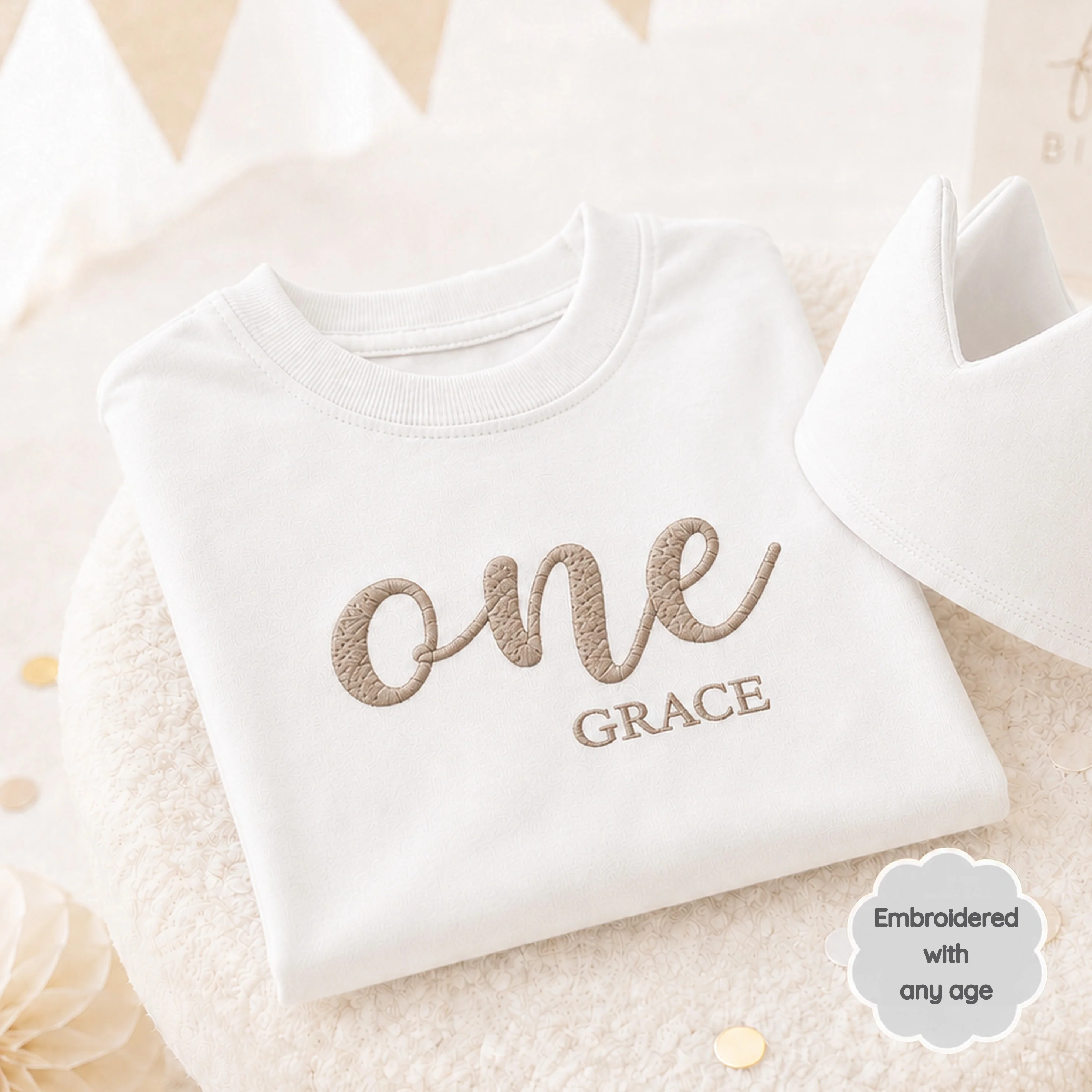 Personalised Embroidered Any Age Birthday T-Shirt