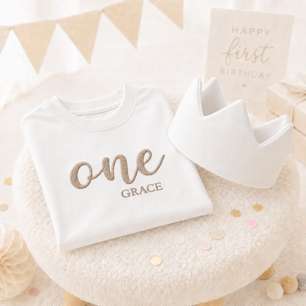 Personalised Embroidered First Birthday T-Shirt - Image 7