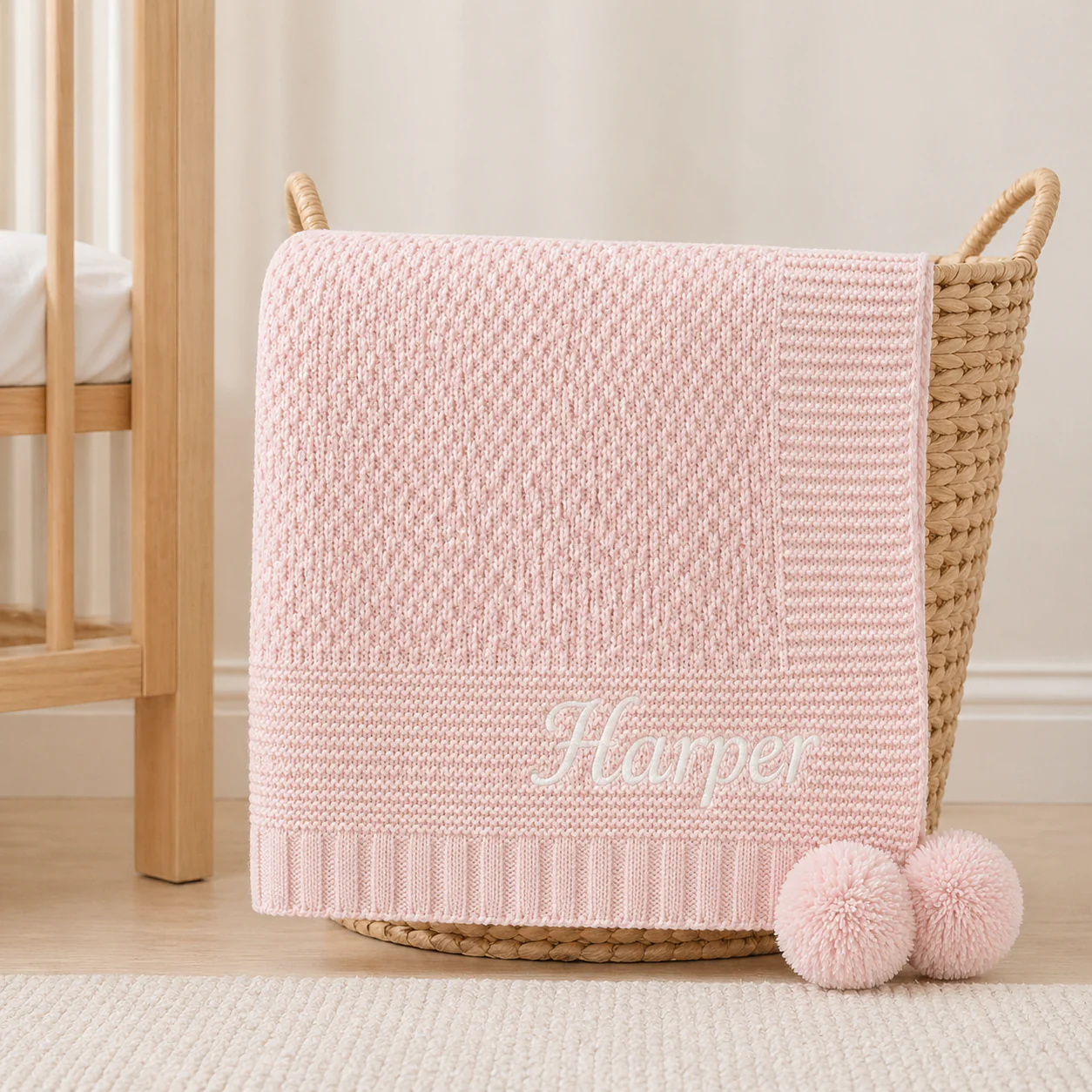 Personalised Embroidered Knitted Baby Blanket - Image 6
