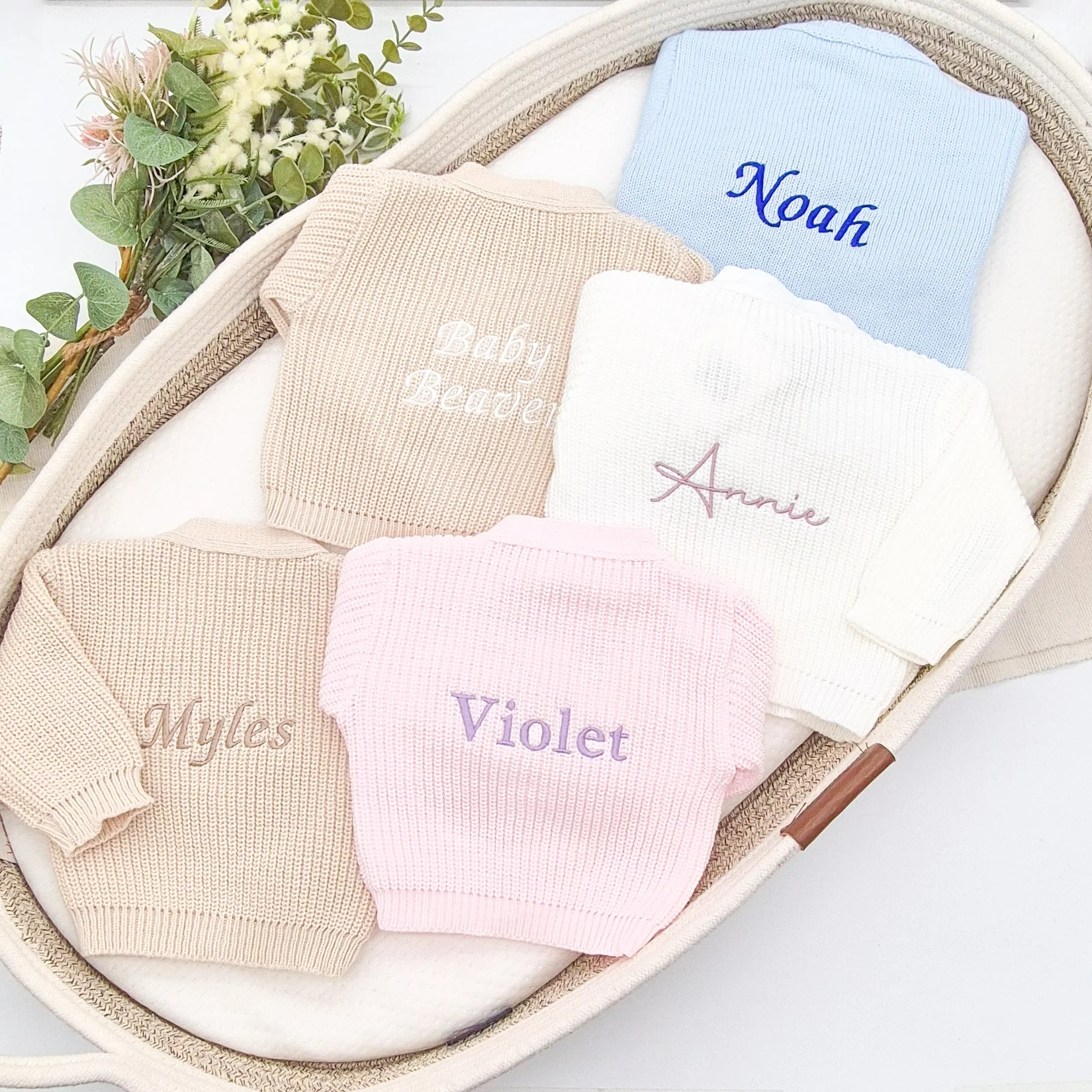 Personalised Embroidered Knitted Cardigan