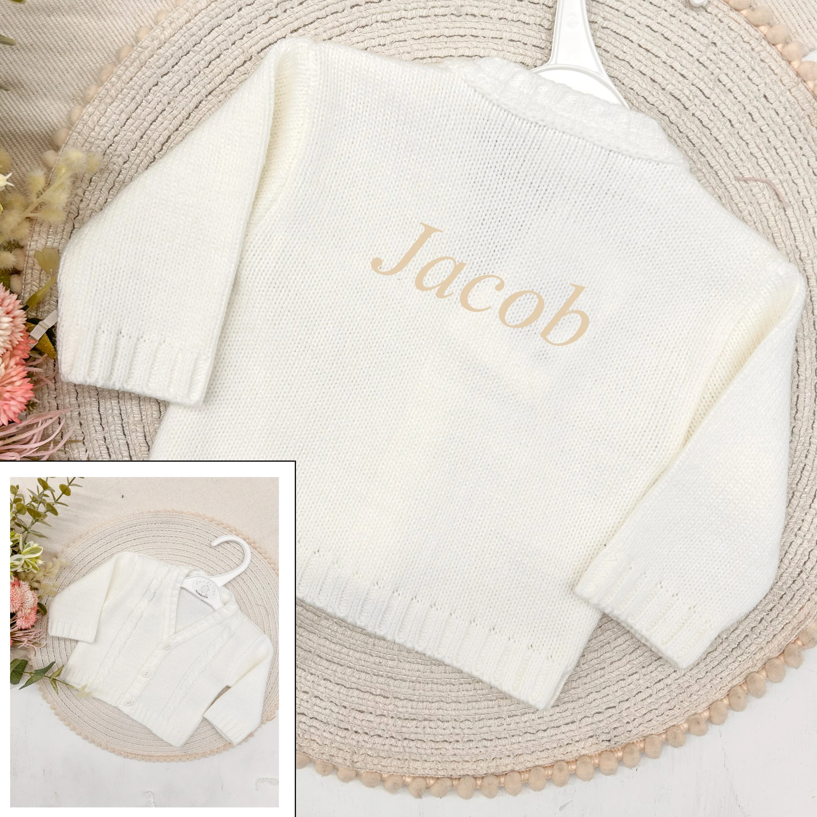 Personalised Embroidered Knitted Cardigan - Image 3
