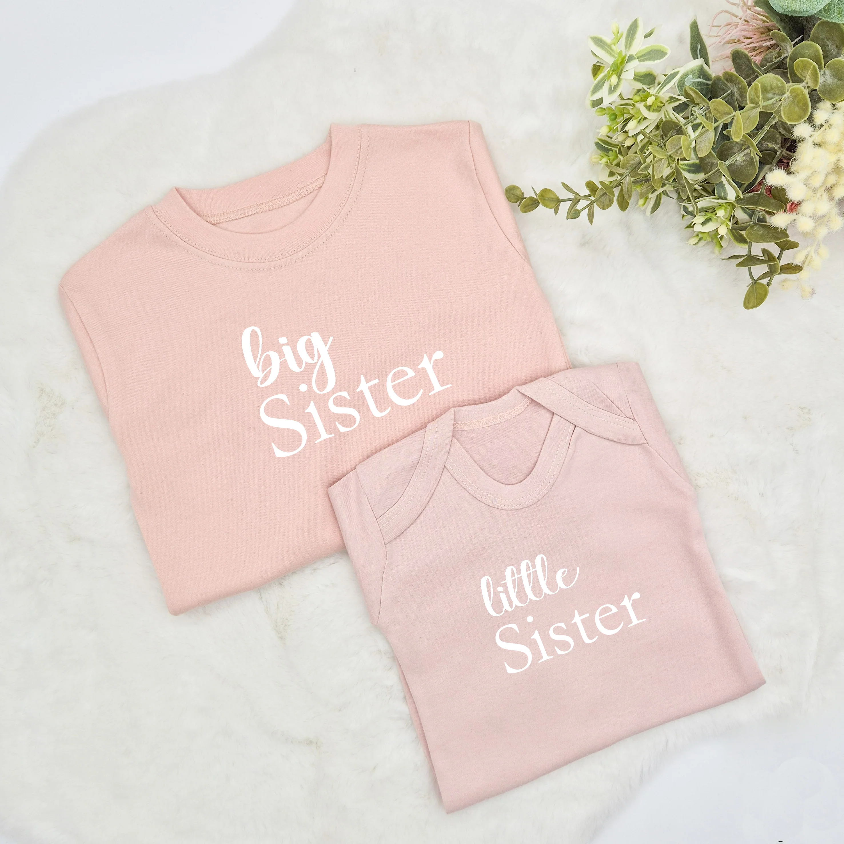 Personalised Embroidered Script Sibling Matching Babygrow/T-shirt - Image 6