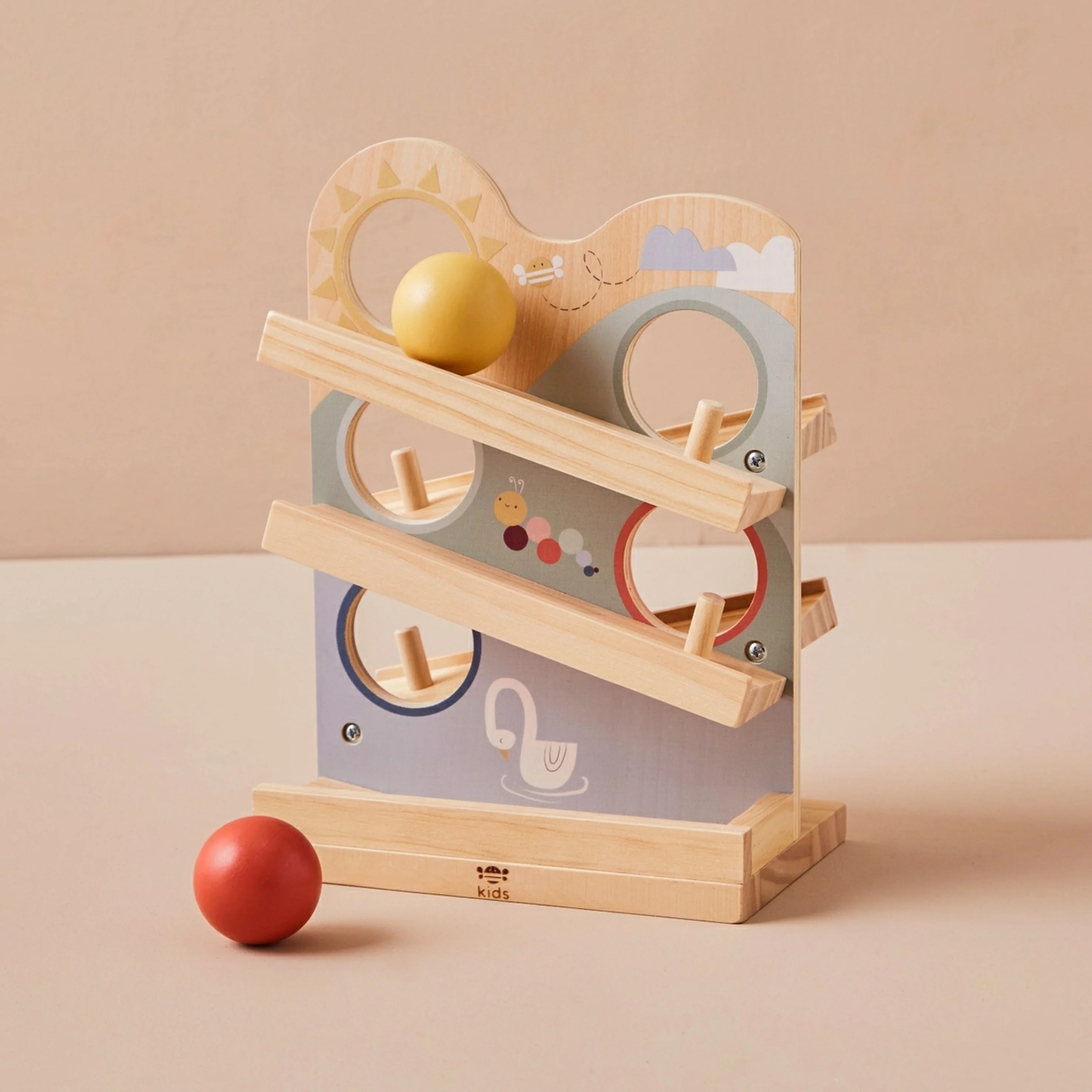 Personalised Engraved Wooden Ball Run Toy - Image 6