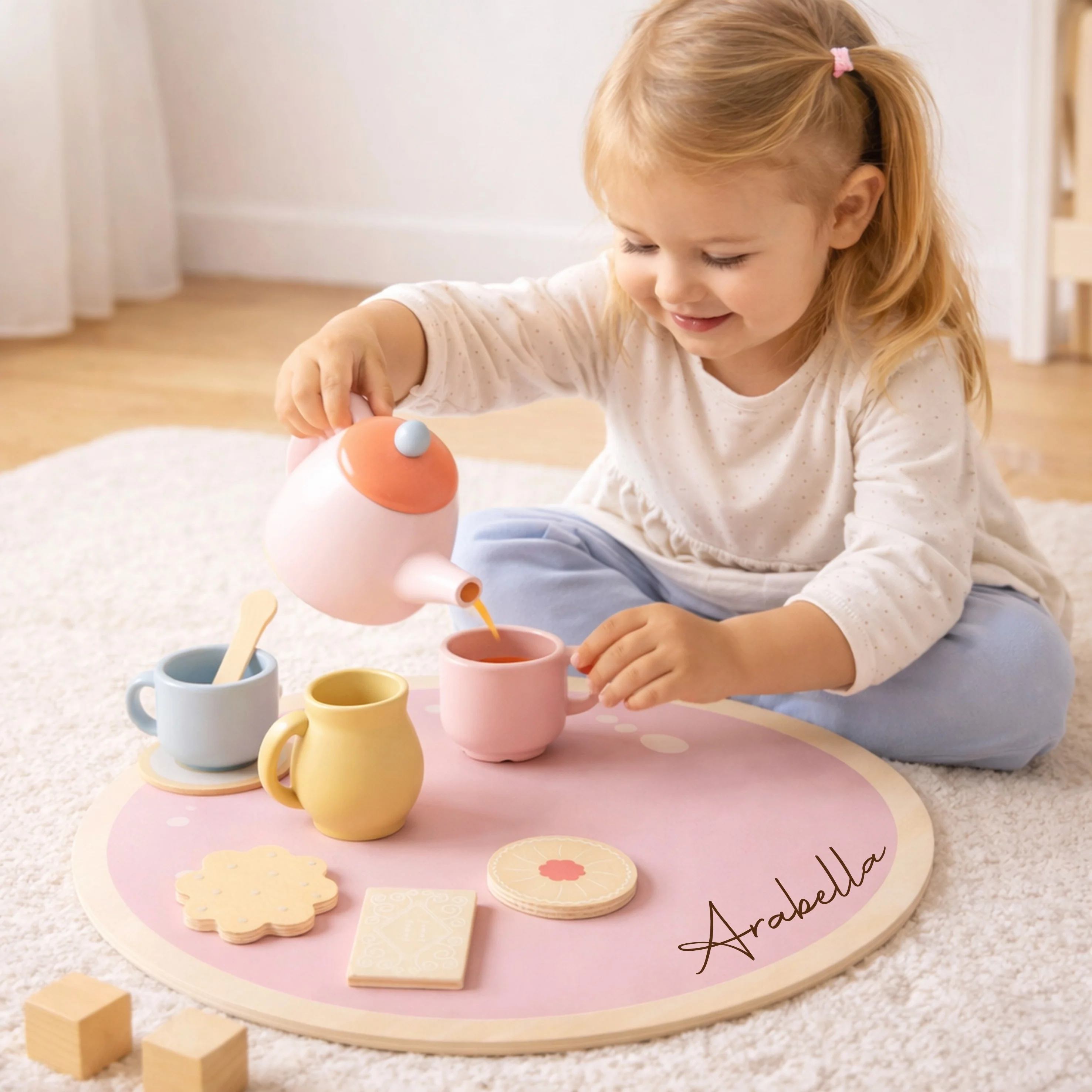 Personalised Engraved Wooden Tea Set Toy - Image 6