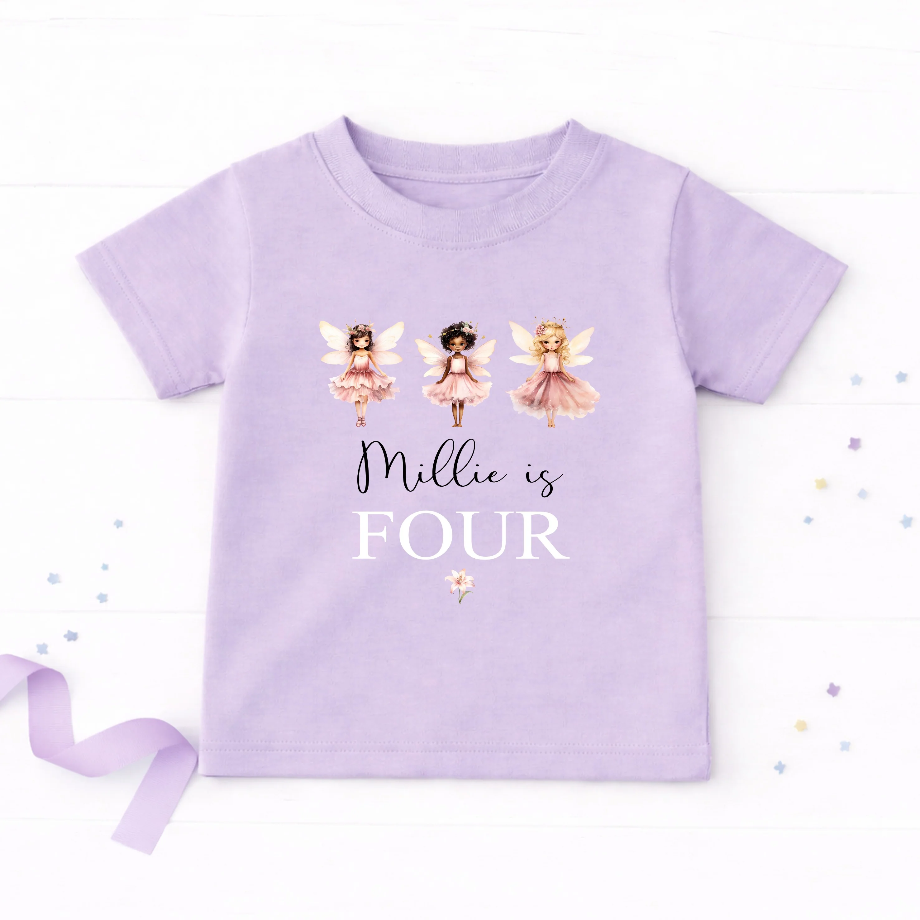 Personalised Fairies Any Age Birthday T-shirt - Image 4