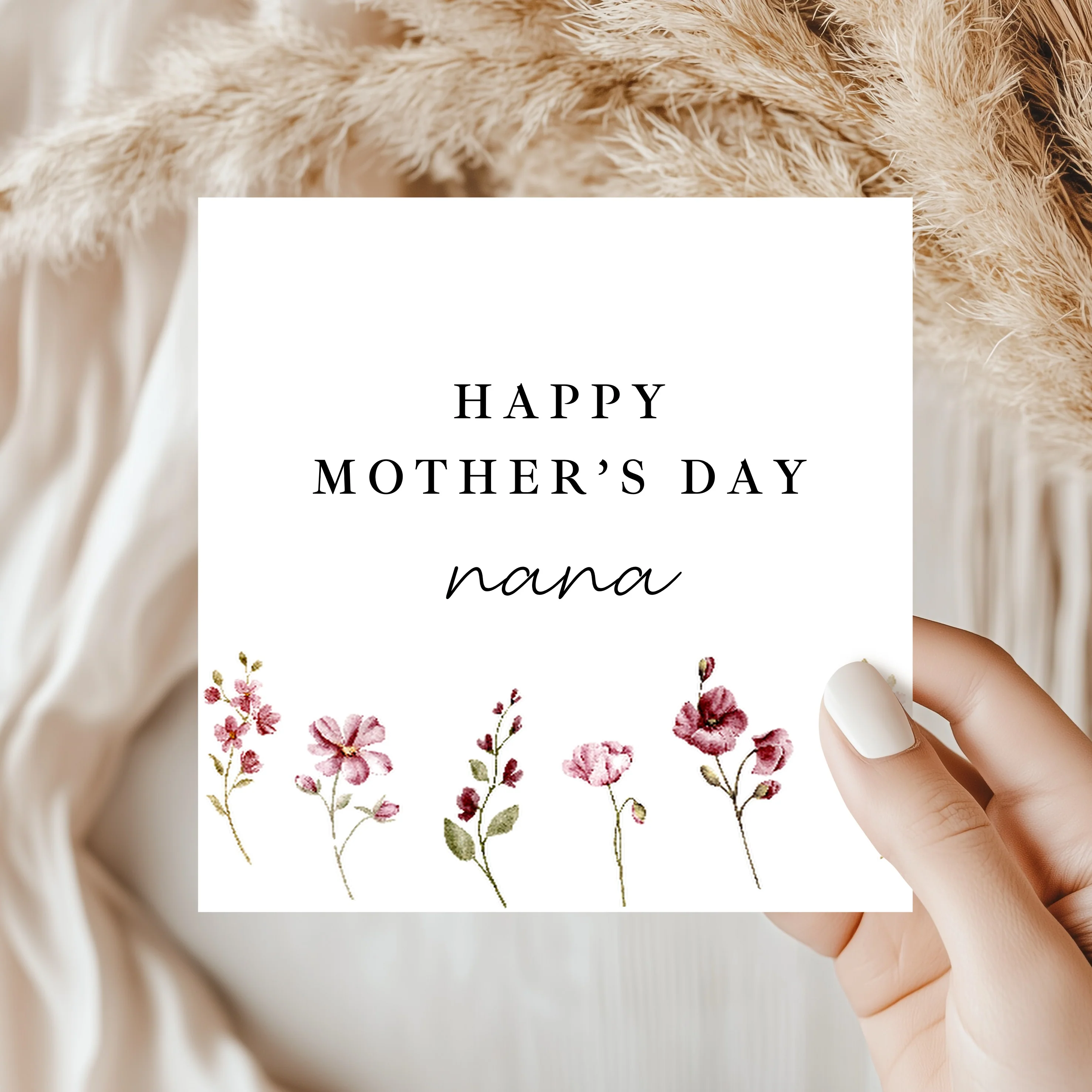 Personalised Floral Happy Mother's Day Nana Card - Image 3