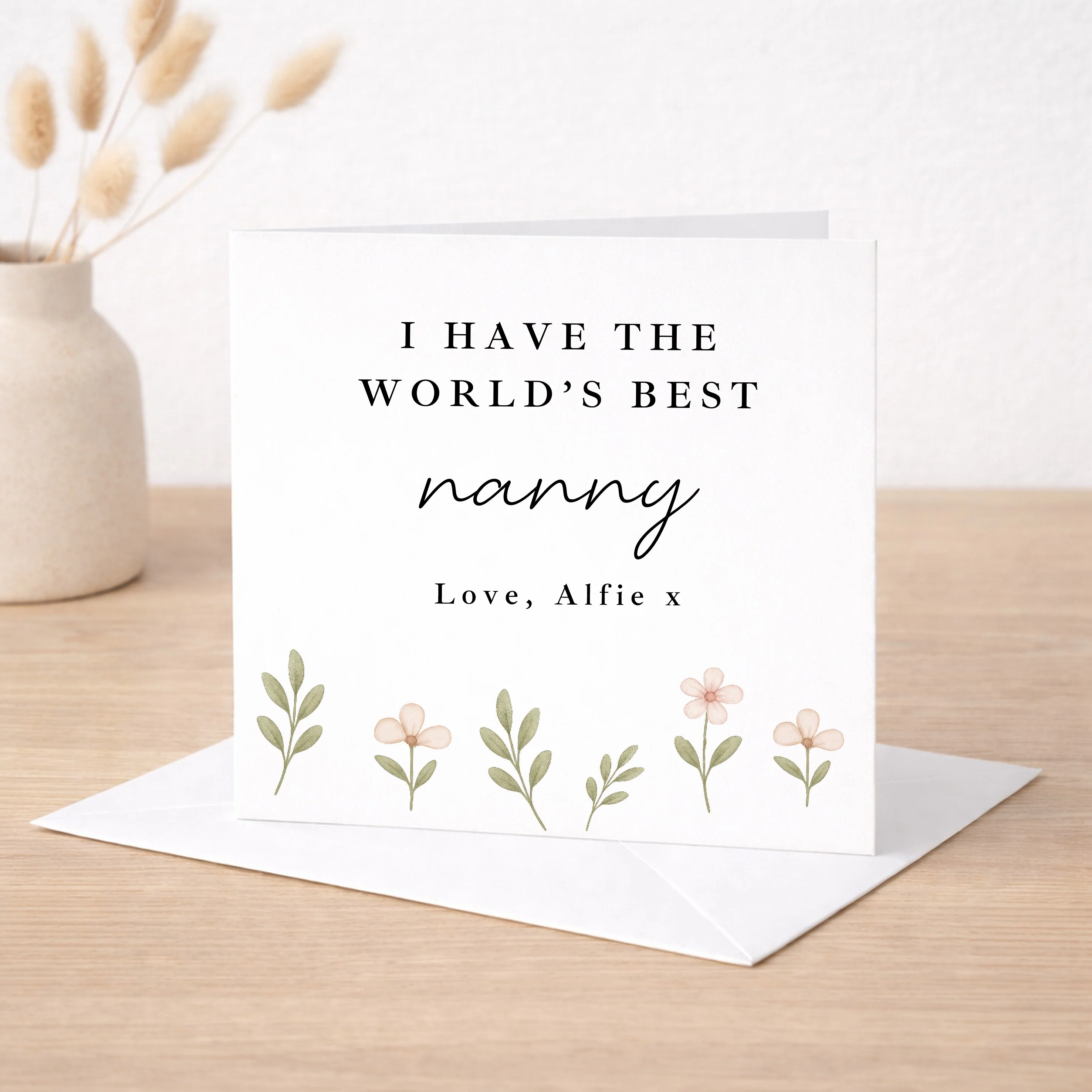 Personalised Floral World's Best Nanny Card - Image 2