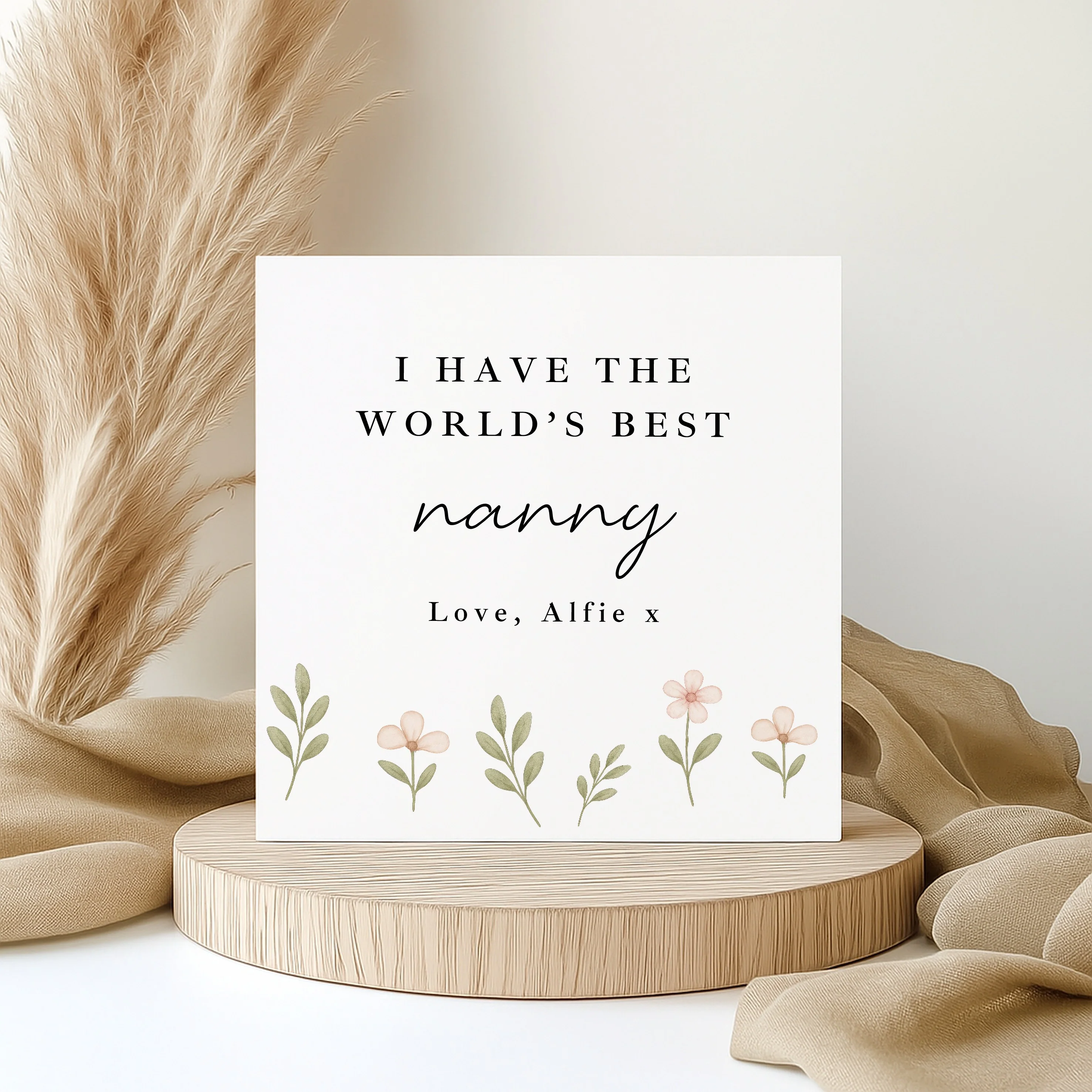 Personalised Floral World's Best Nanny Card - Image 4