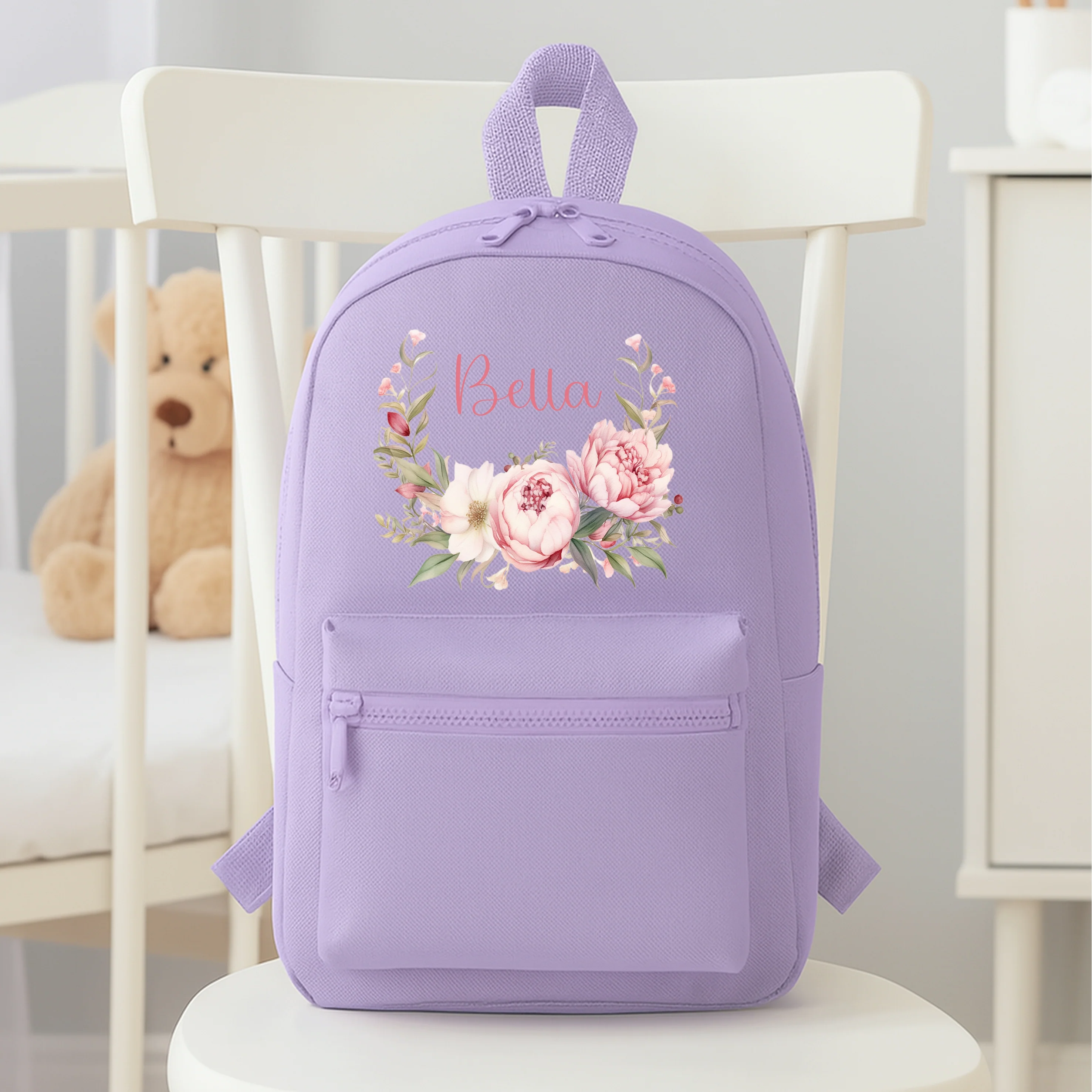Personalised Floral Wreath Backpack - Image 2
