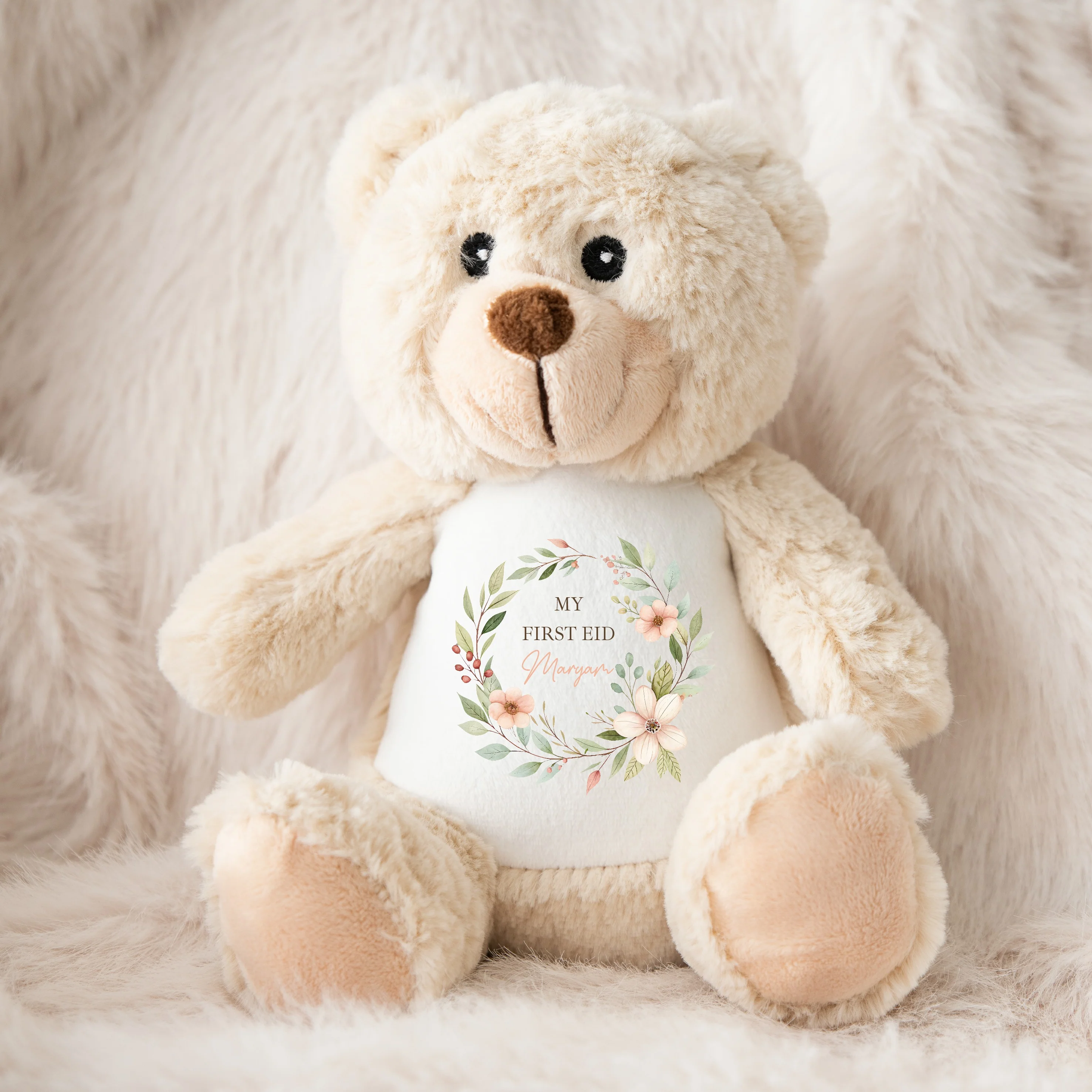 Personalised Floral Wreath My First Eid Teddy - Image 5