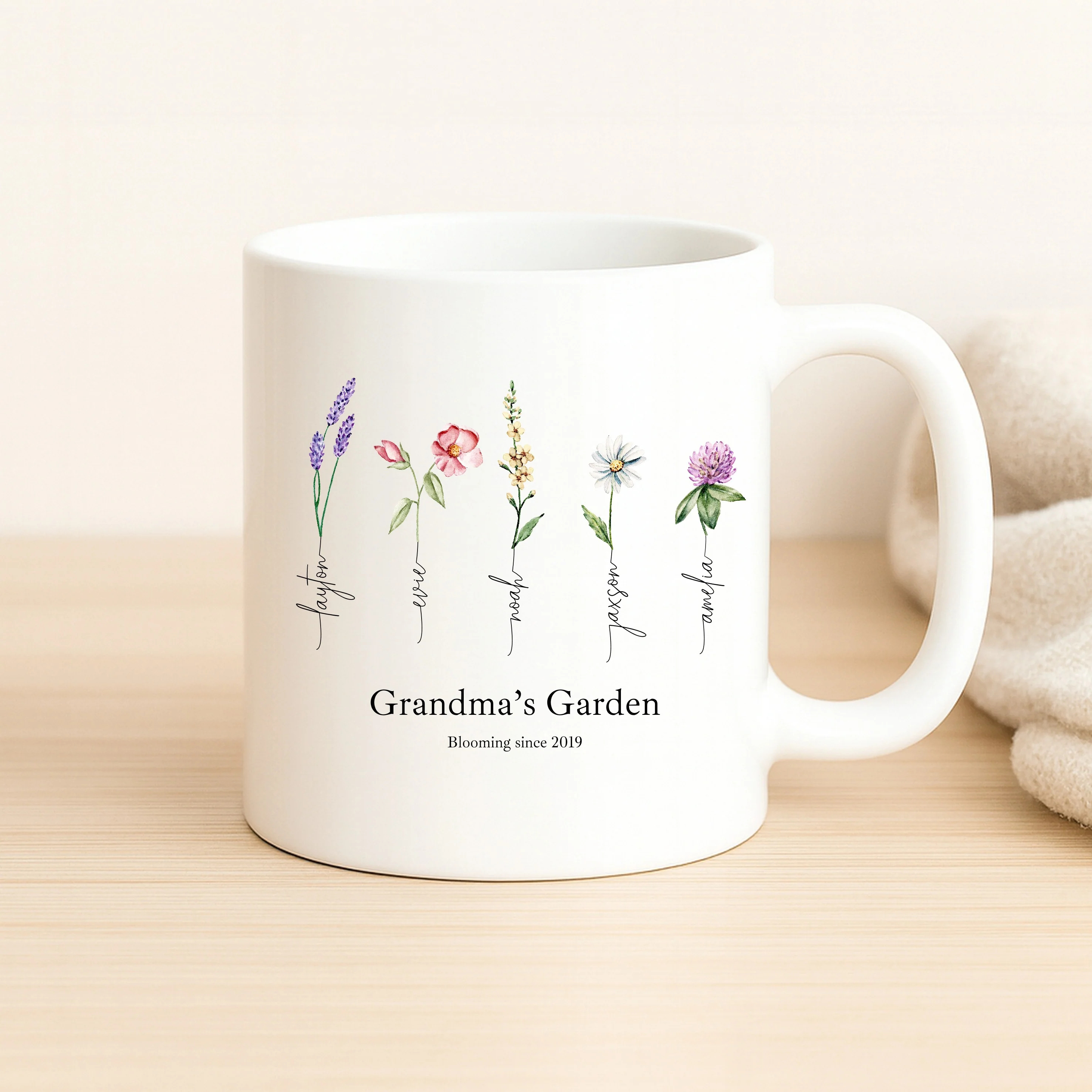 Personalised Flowers Garden Mug - Image 4