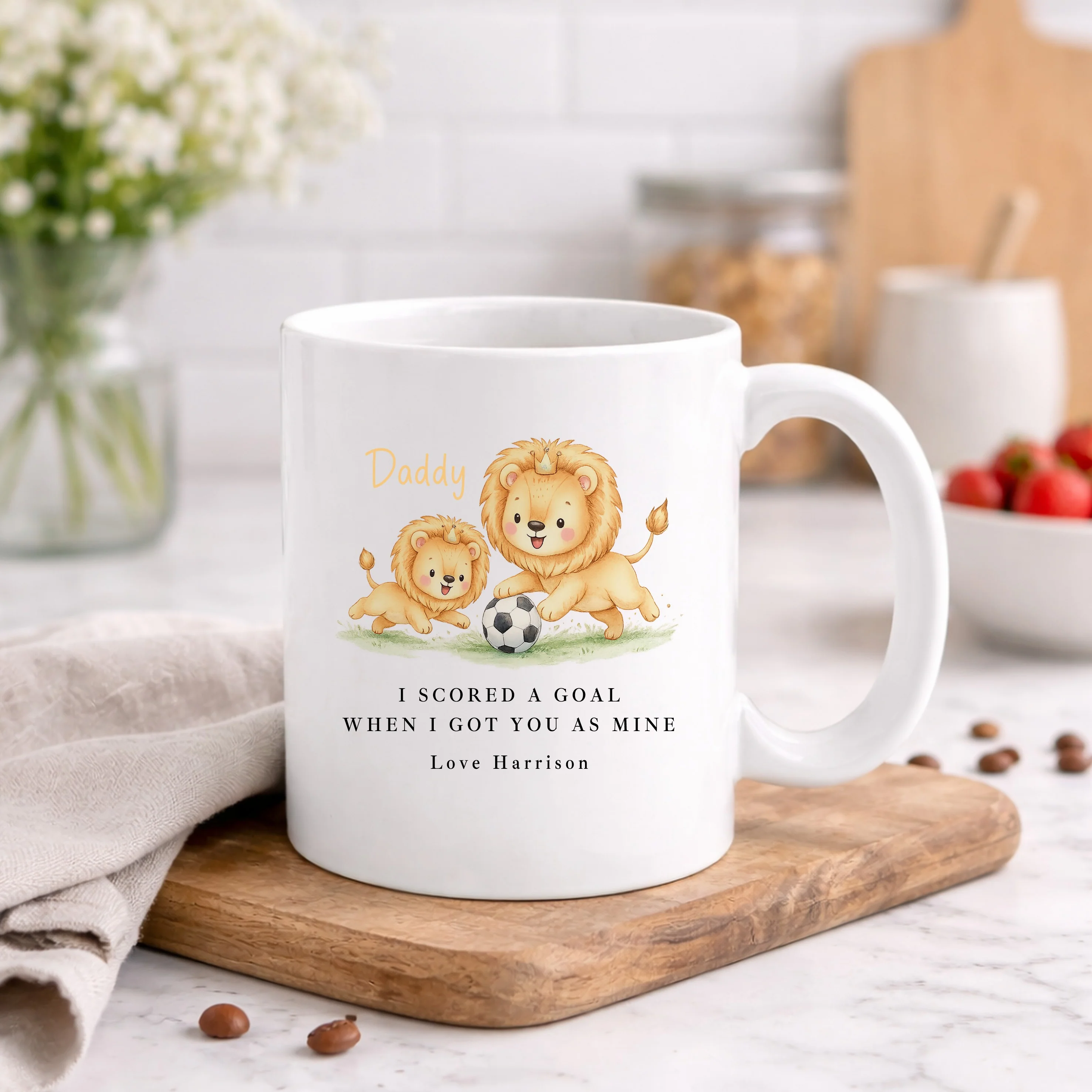 Personalised Football Lions World's Best Daddy Mug - Image 3