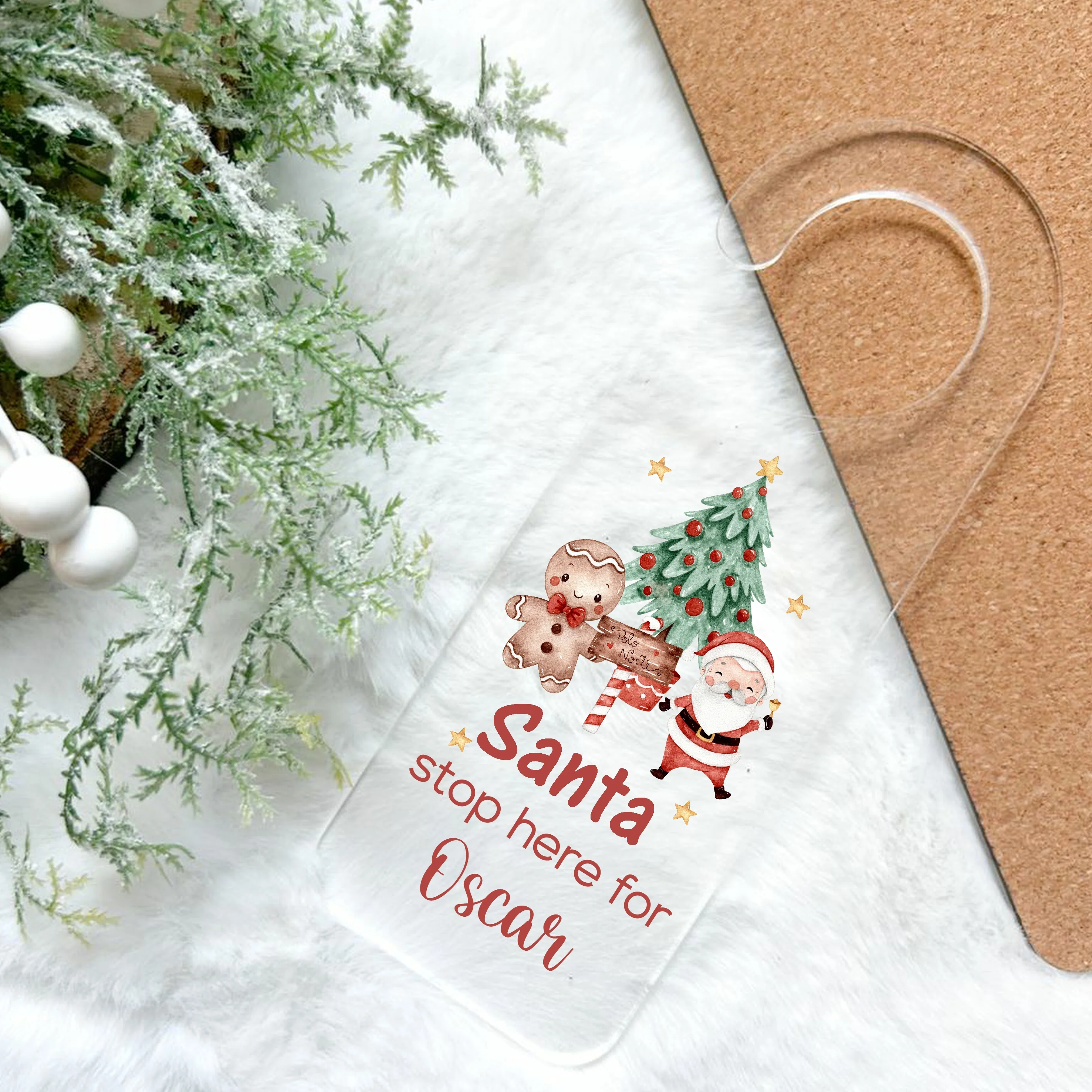 Personalised Gingerbread Santa Stop Here Door Sign - Image 2