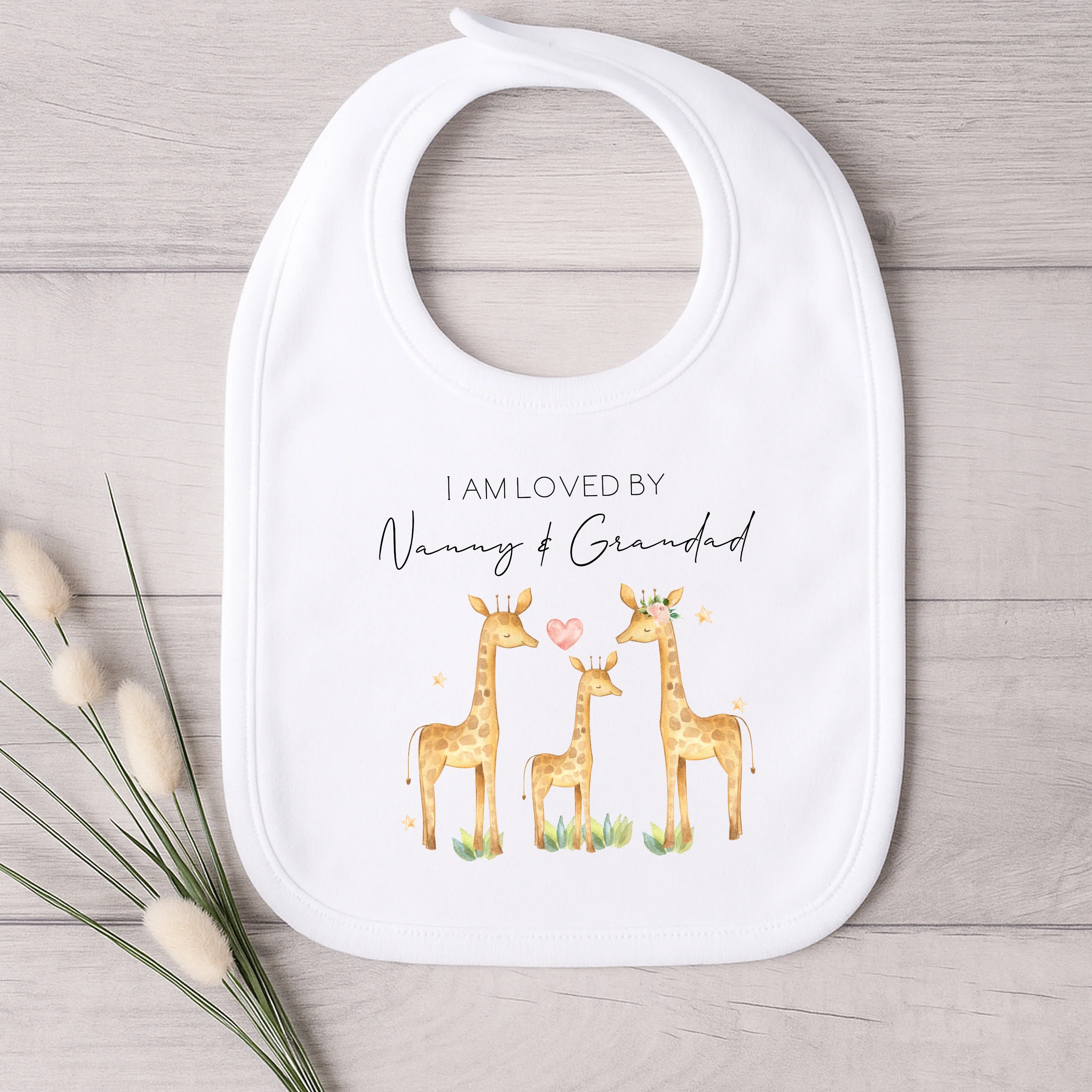 Personalised Giraffes Loved By Nanny Baby Grow or Vest - Image 4