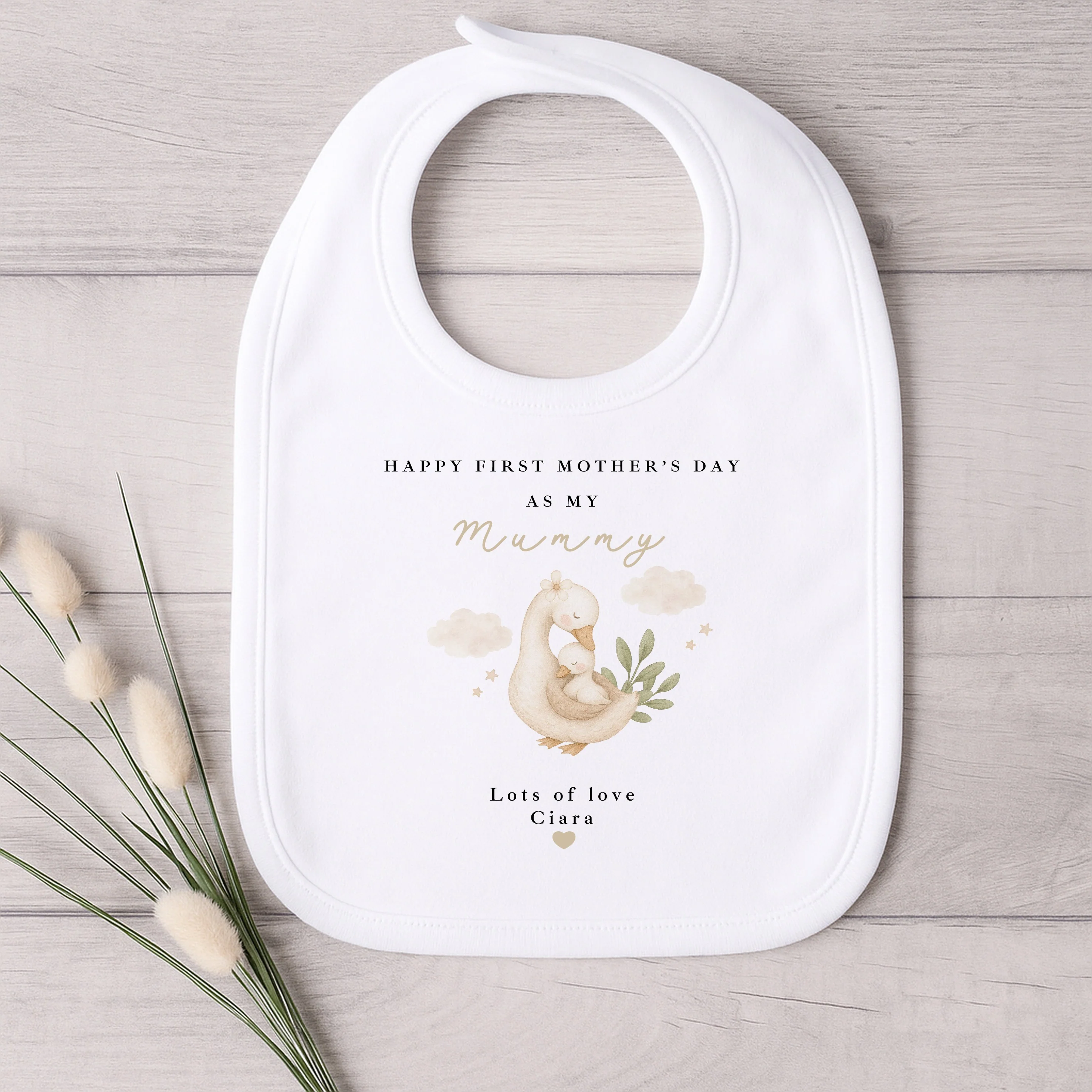 Personalised Goose Happy First Mother's Day Baby Grow, Vest or Bib - Image 5