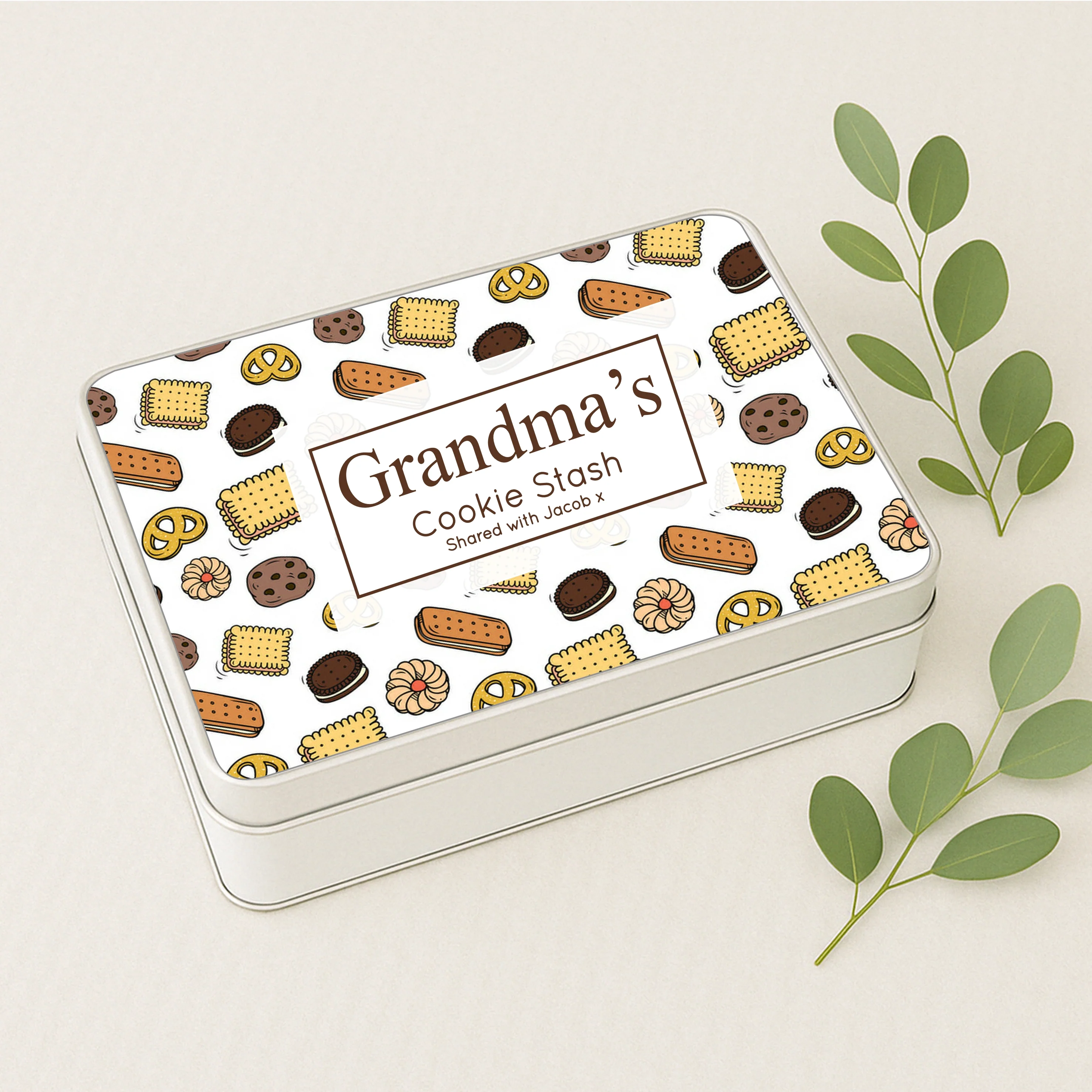 Personalised Grandma's Cookie Stash Gift Tin